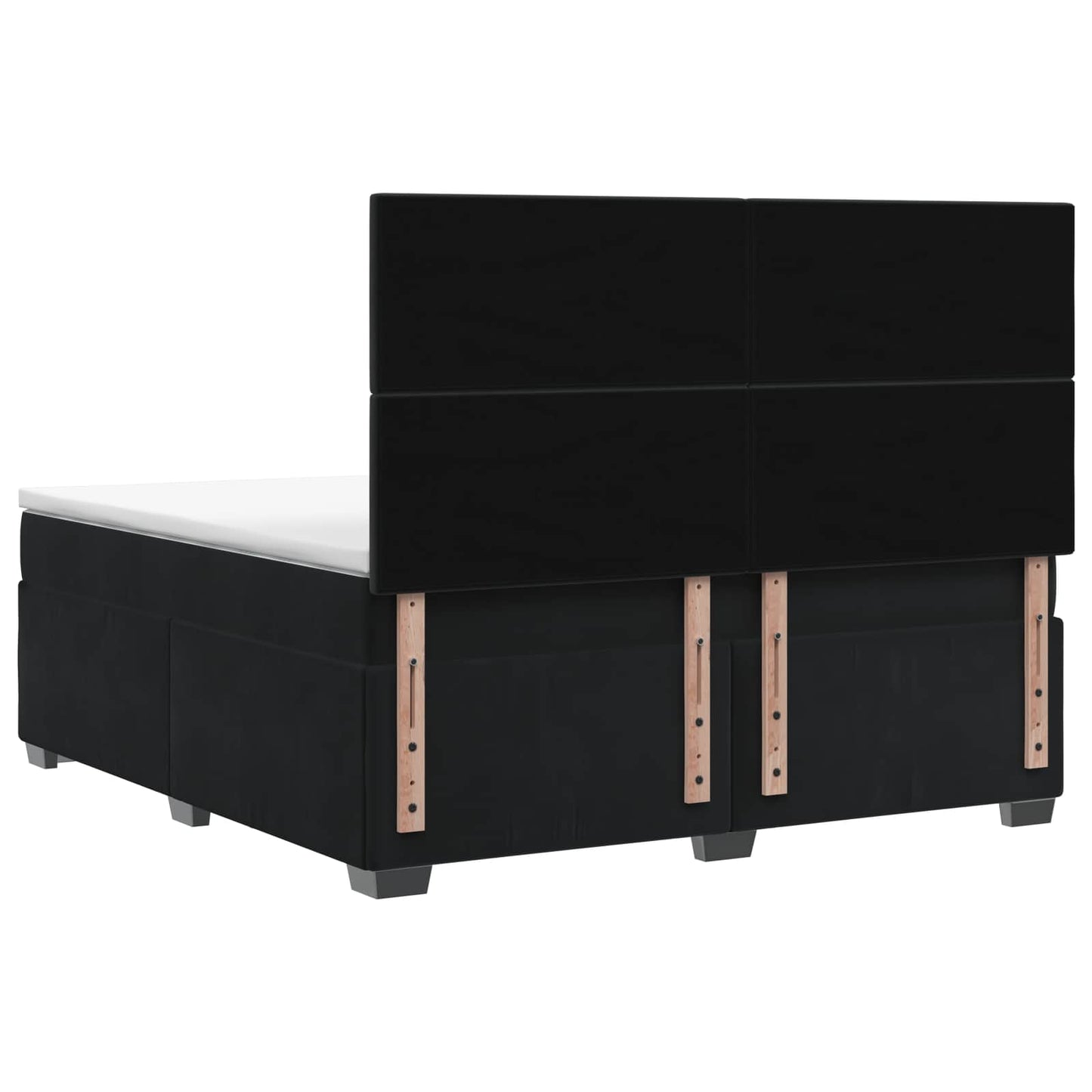 Boxspringbett mit Matratze Schwarz 140 x 190 cm Samt