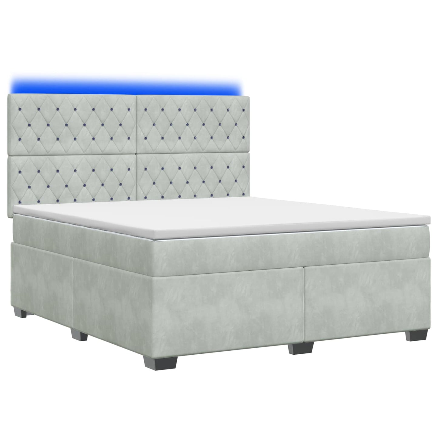 Boxspringbett mit Matratze Hellgrau 140 x 200 cm Samt