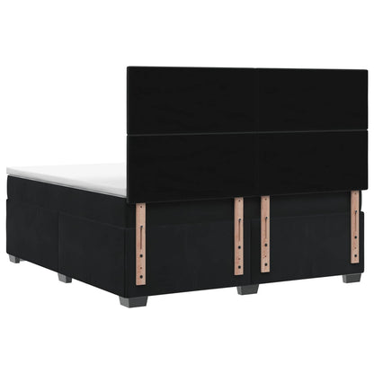Boxspringbett mit Matratze Schwarz 140 x 200 cm Samt