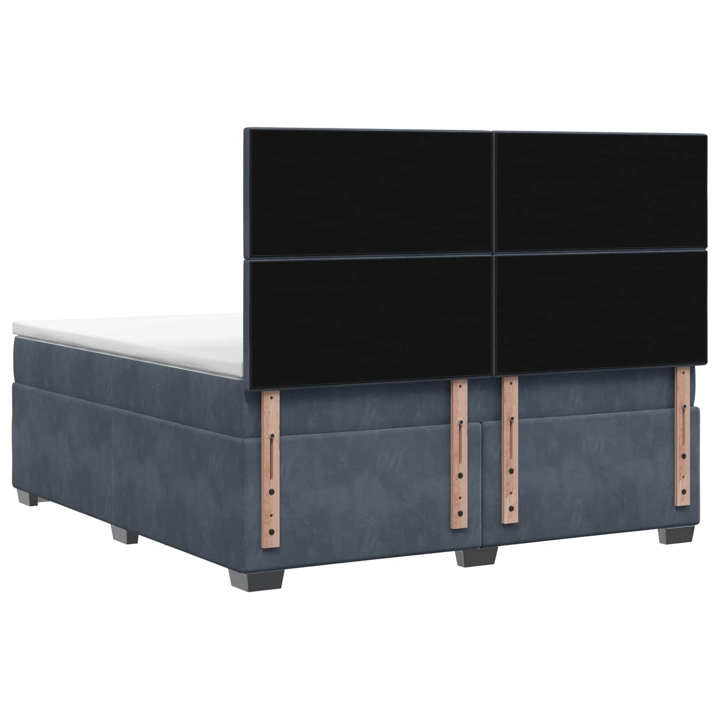 Boxspringbett mit Matratze Dunkelgrau 140 x 200 cm Samt