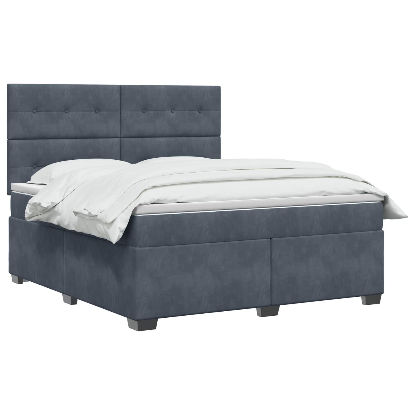 Boxspringbett mit Matratze Dunkelgrau 140 x 200 cm Samt