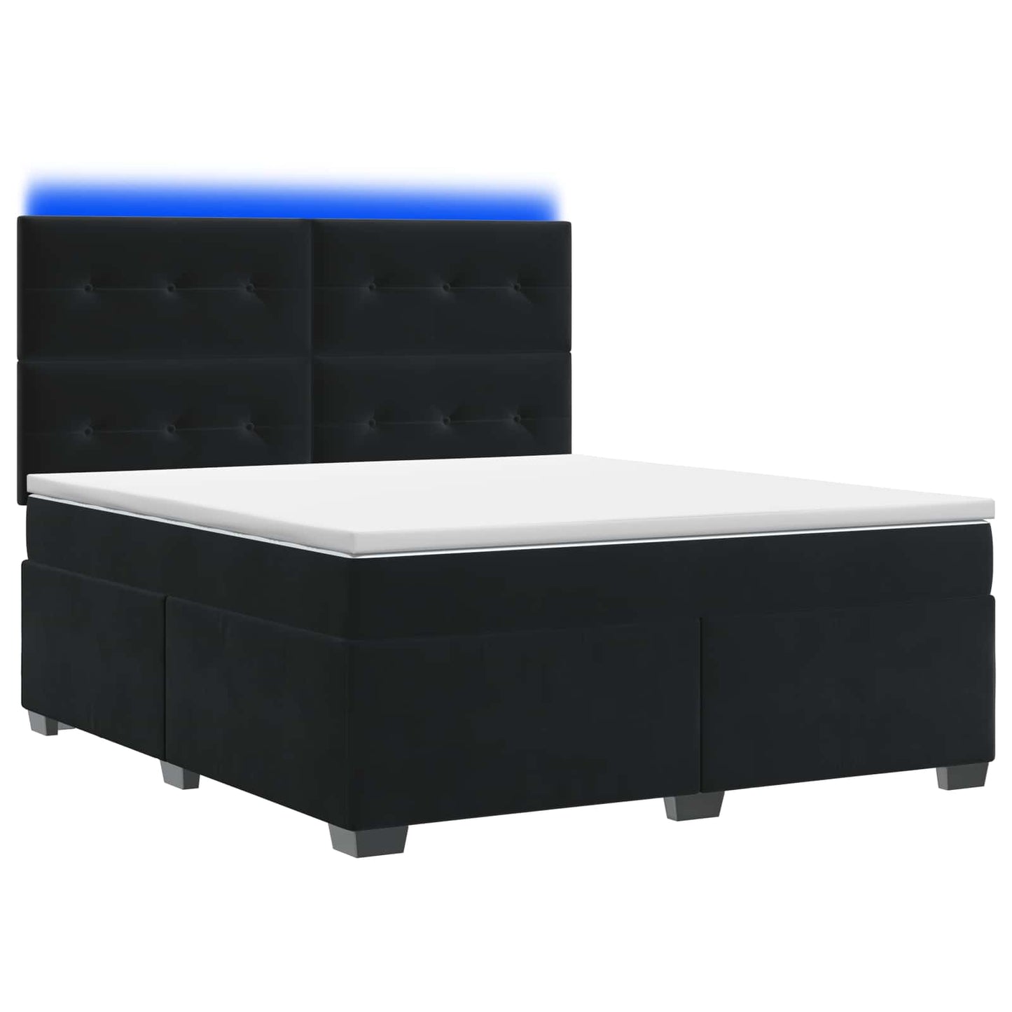 Boxspringbett mit Matratze Schwarz 140 x 200 cm Samt
