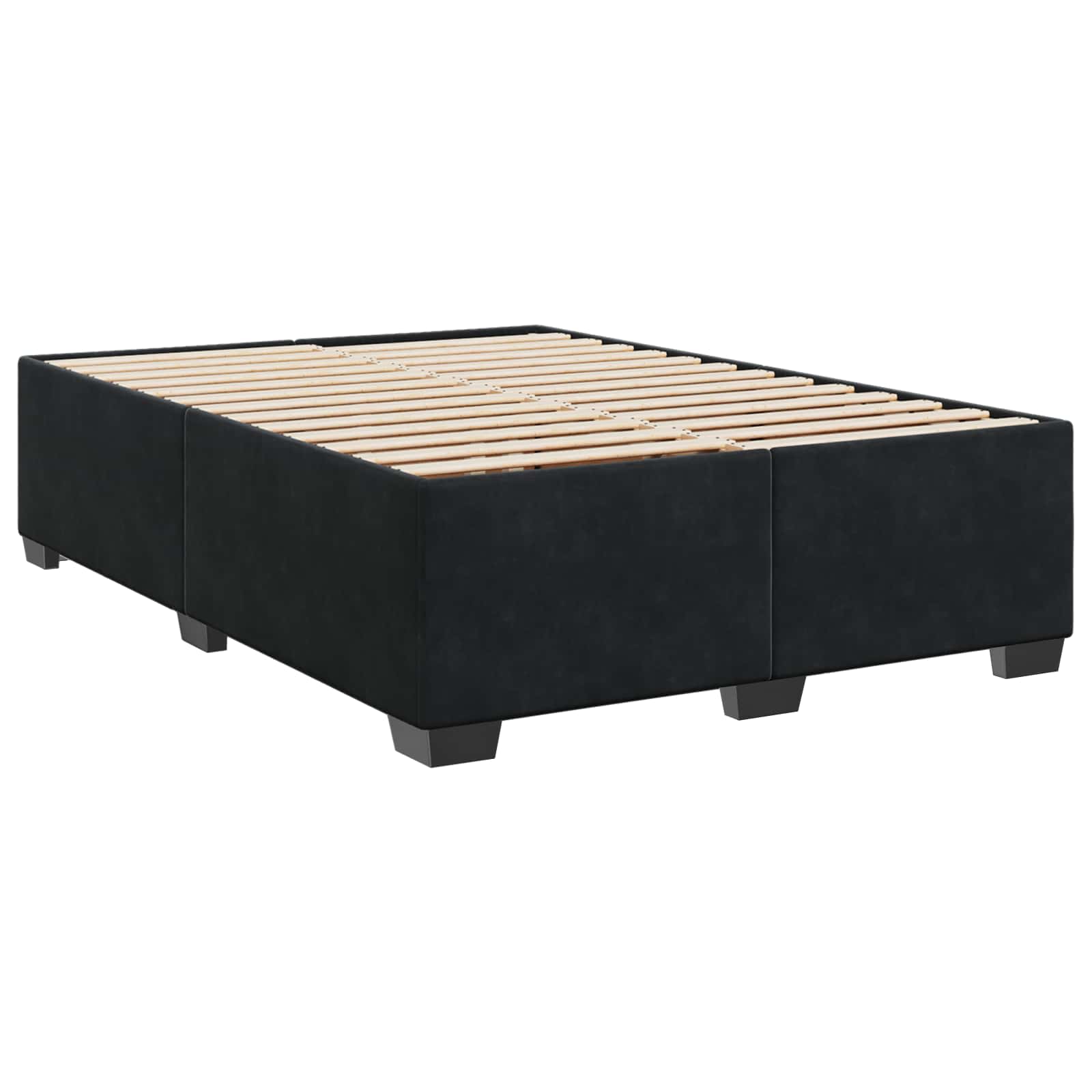 Boxspringbett mit Matratze Schwarz 140 x 200 cm Samt