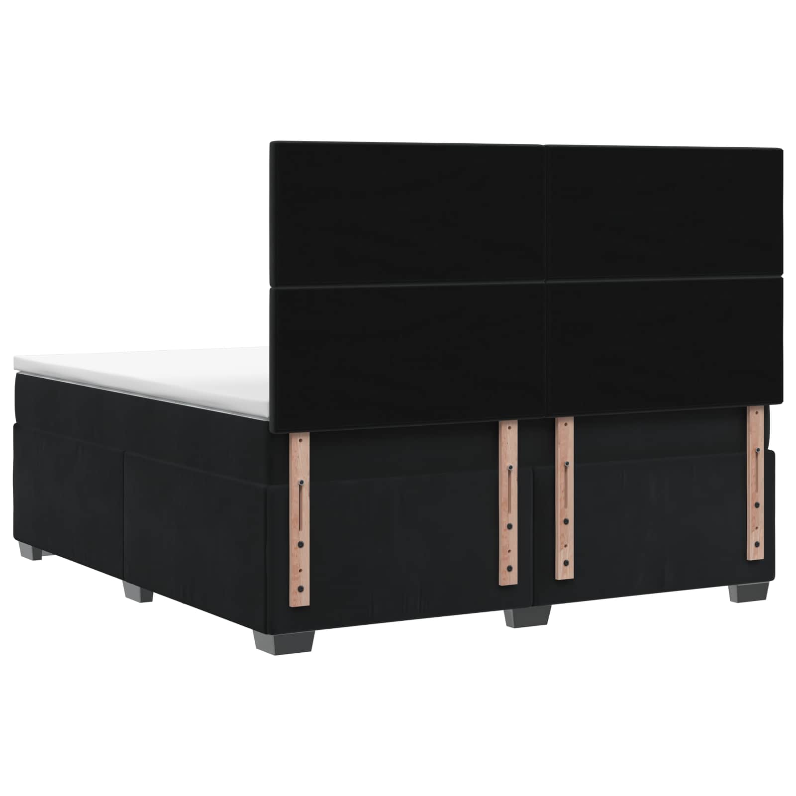 Boxspringbett mit Matratze Schwarz 140 x 200 cm Samt