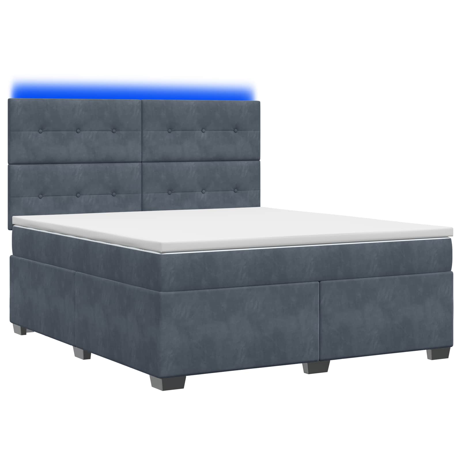Boxspringbett mit Matratze Dunkelgrau 160 x 200 cm Samt