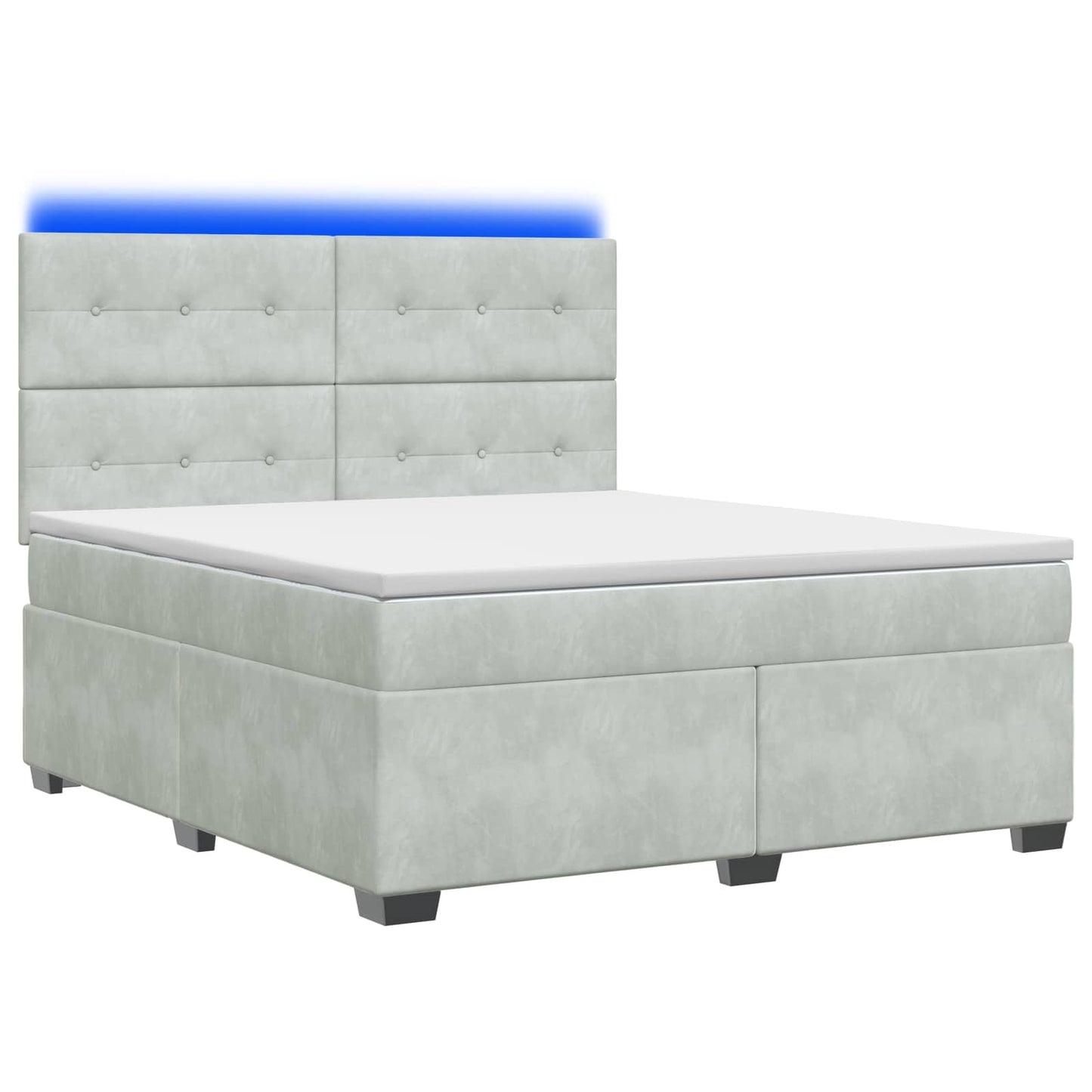 Boxspringbett mit Matratze Hellgrau 180 x 200 cm Samt