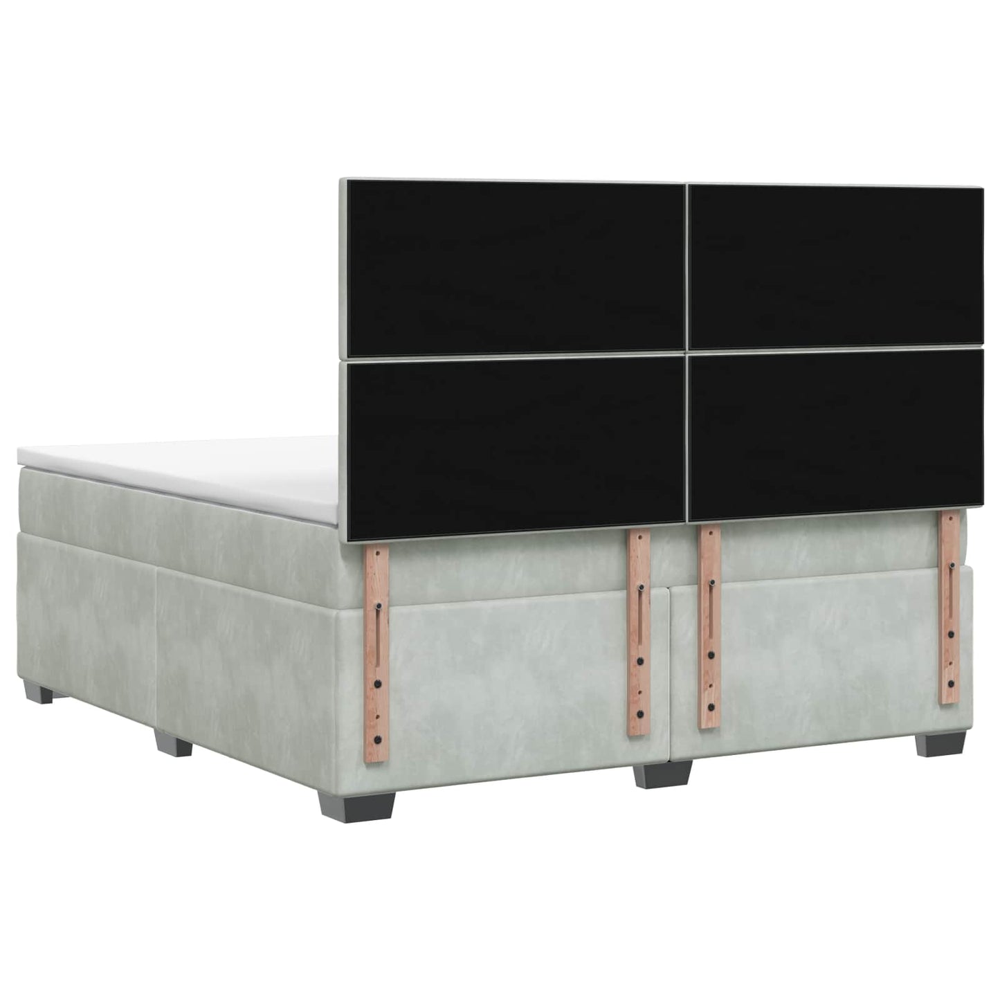 Boxspringbett mit Matratze Hellgrau 180 x 200 cm Samt