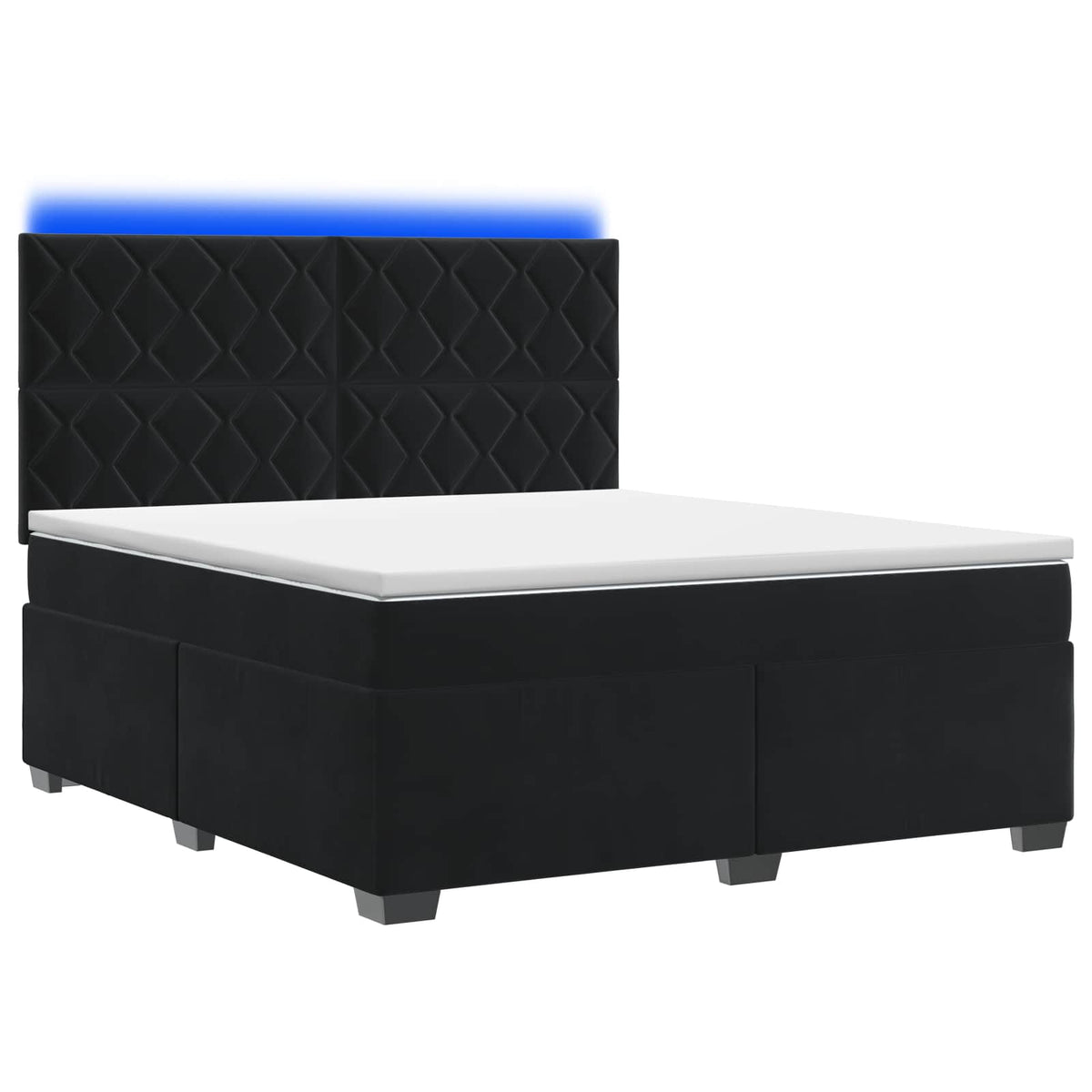 Boxspringbett mit Matratze Schwarz 180 x 200 cm Samt