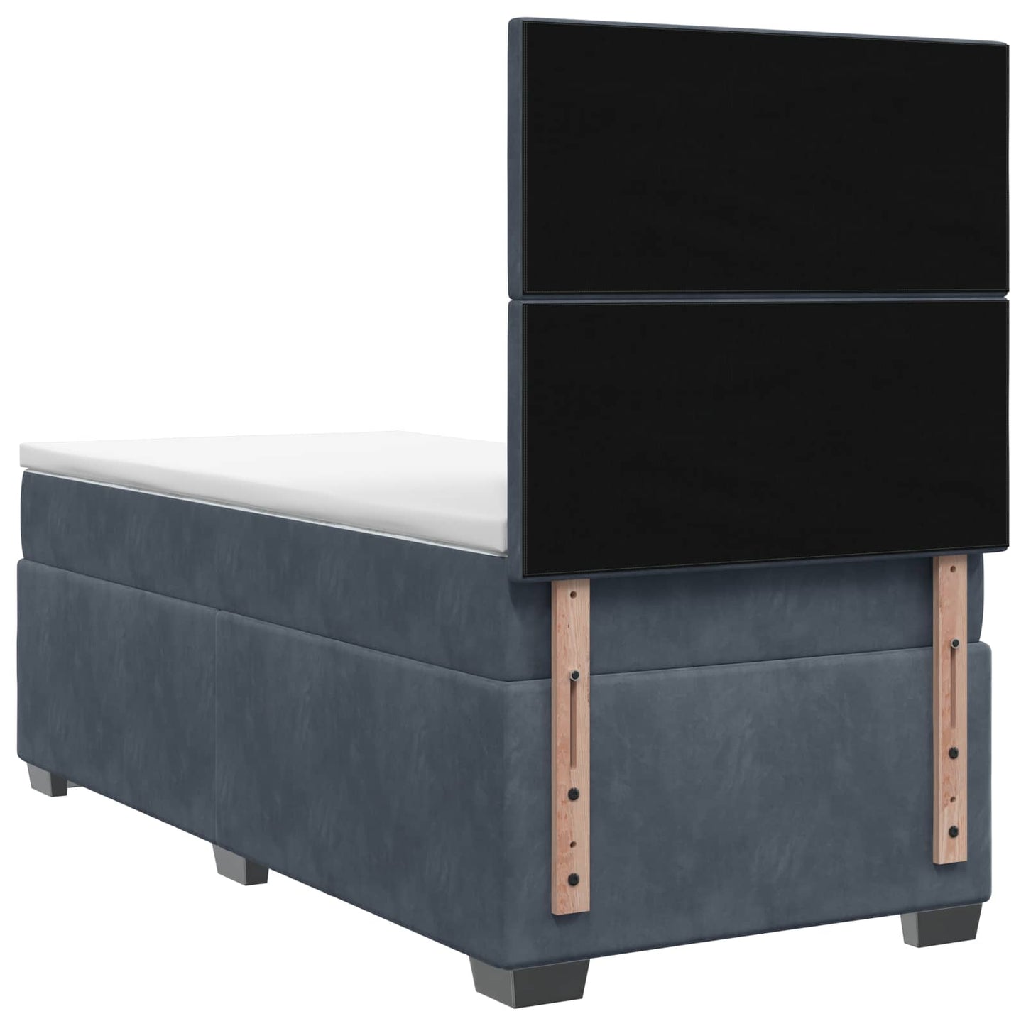Boxspringbett mit Matratze und LED Dunkelgrau 90 x 190 cm Samt