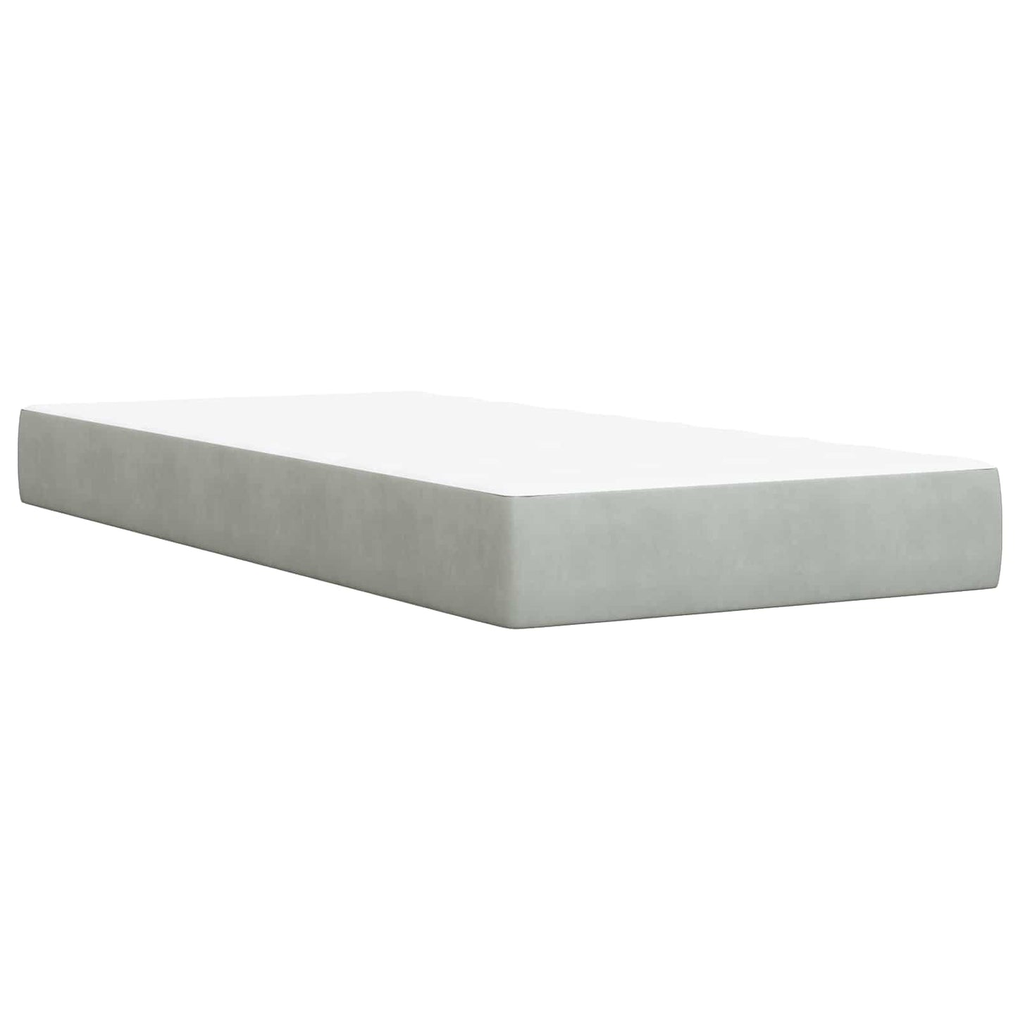 Boxspringbett mit Matratze und LED Hellgrau 90 x 190 cm Samt