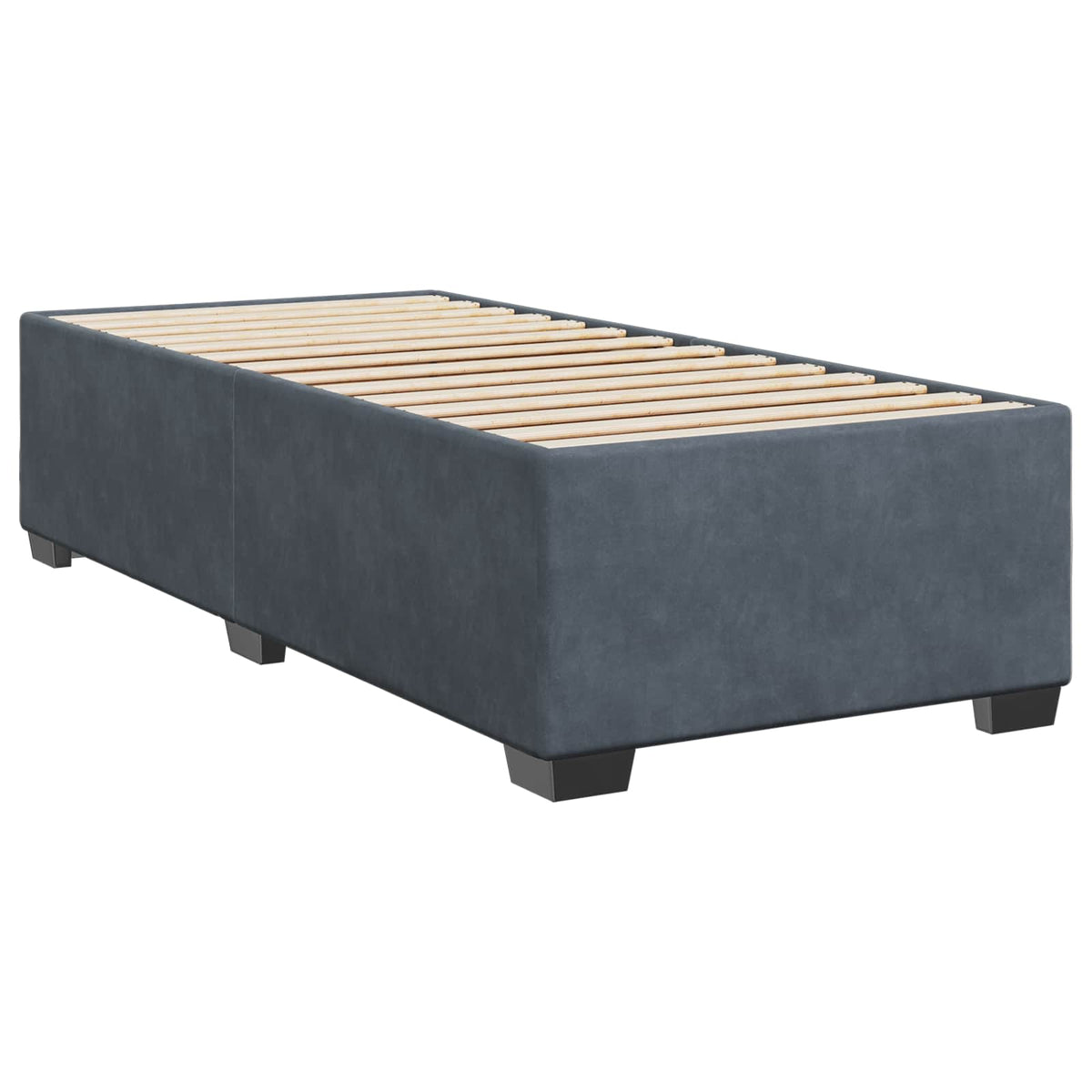 Boxspringbett mit Matratze und LED Dunkelgrau 90 x 190 cm Samt