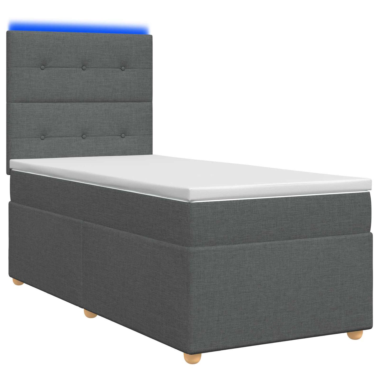 Boxspringbett mit Matratze Dunkelgrau 80 x 200 cm Stoff