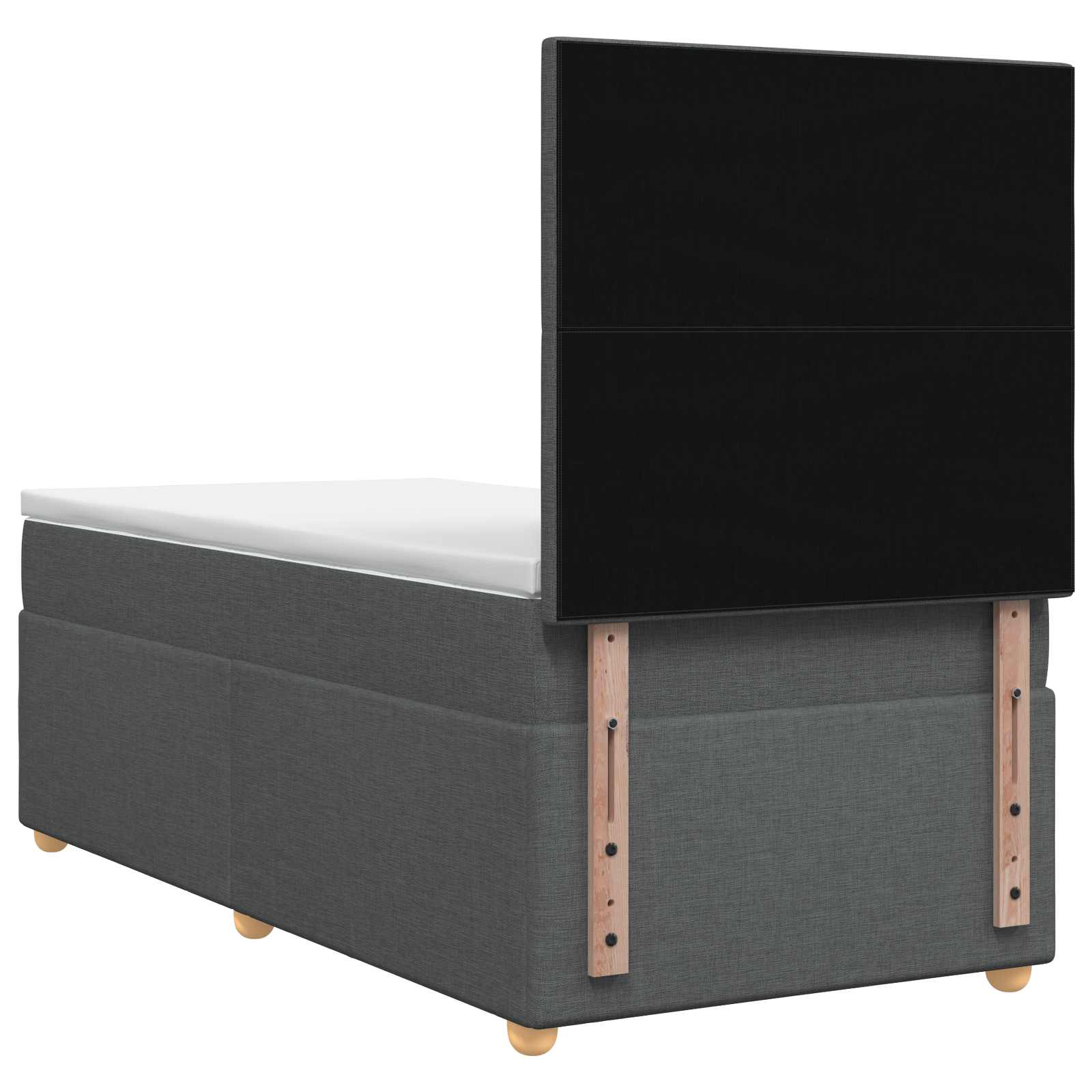 Boxspringbett mit Matratze Dunkelgrau 80 x 200 cm Stoff