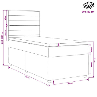 Boxspringbett mit Matratze mit Kopfteil Taupe 90 x 190 cm Stoff