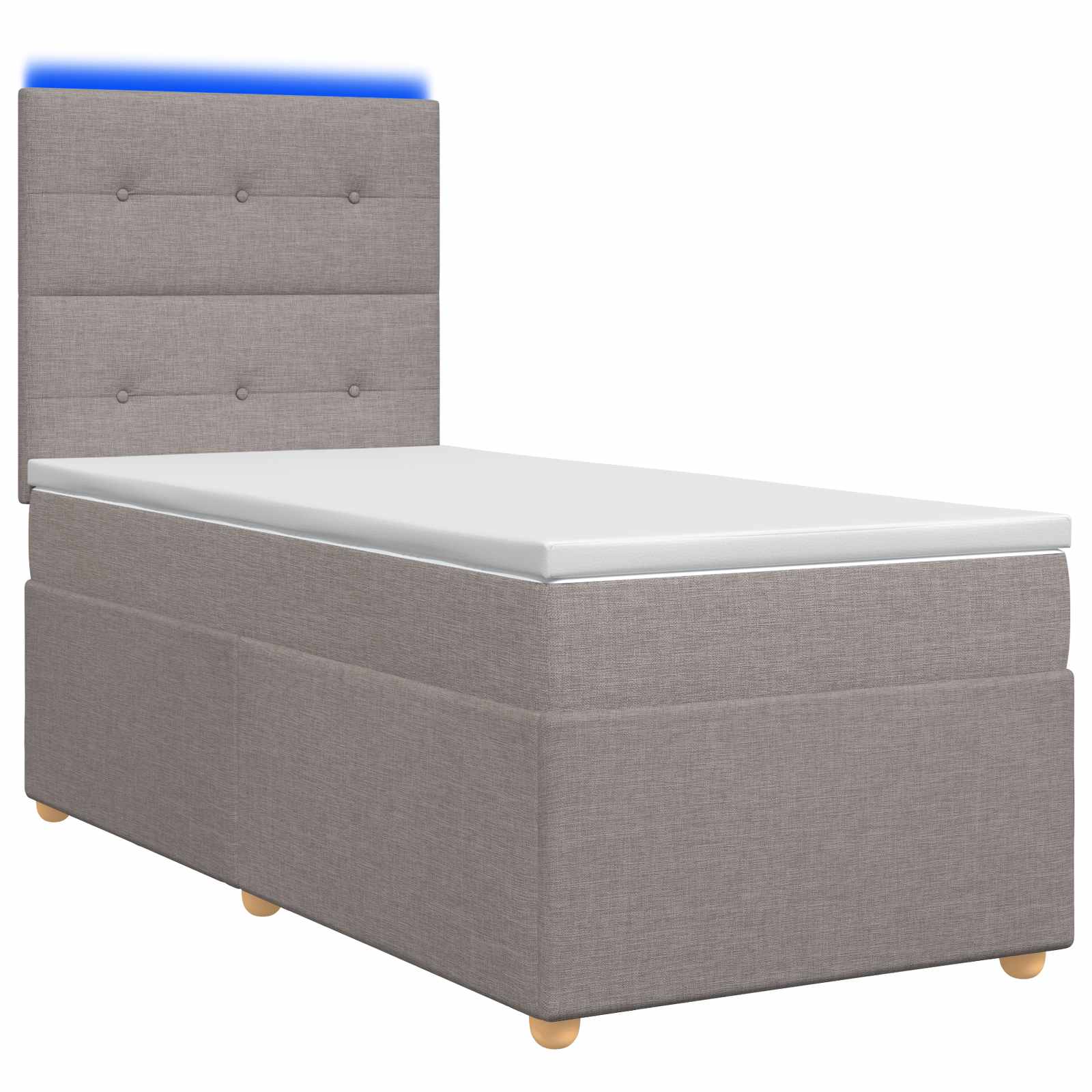Boxspringbett mit Matratze mit Kopfteil Taupe 90 x 190 cm Stoff