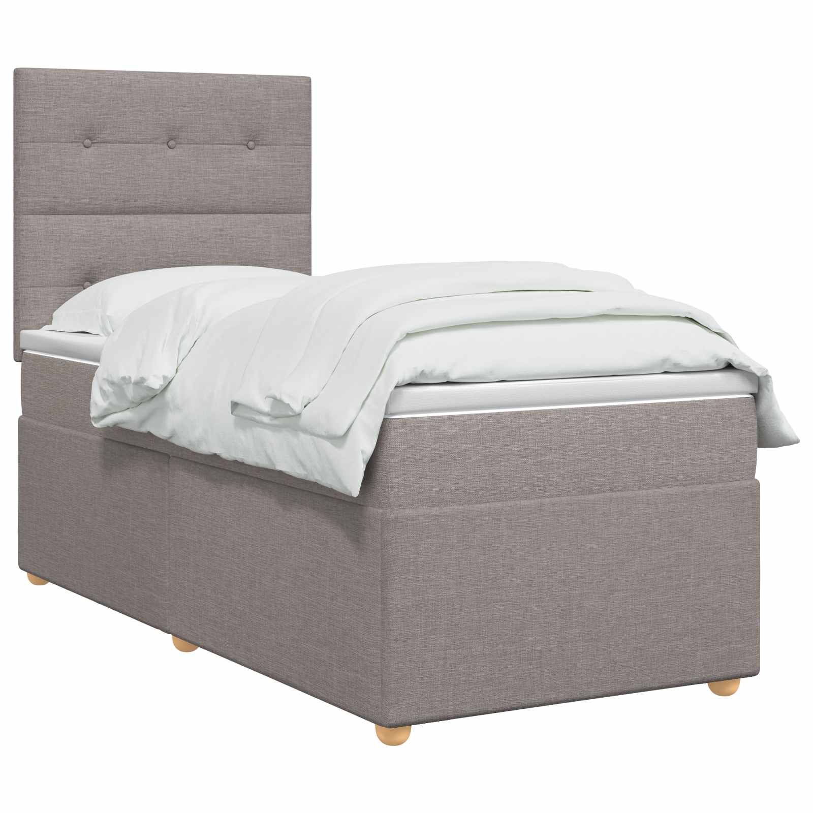 Boxspringbett mit Matratze mit Kopfteil Taupe 90 x 190 cm Stoff