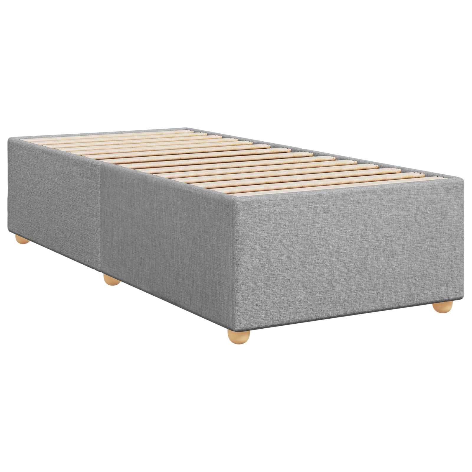 Boxspringbett mit Matratze Hellgrau 90 x 190 cm Stoff