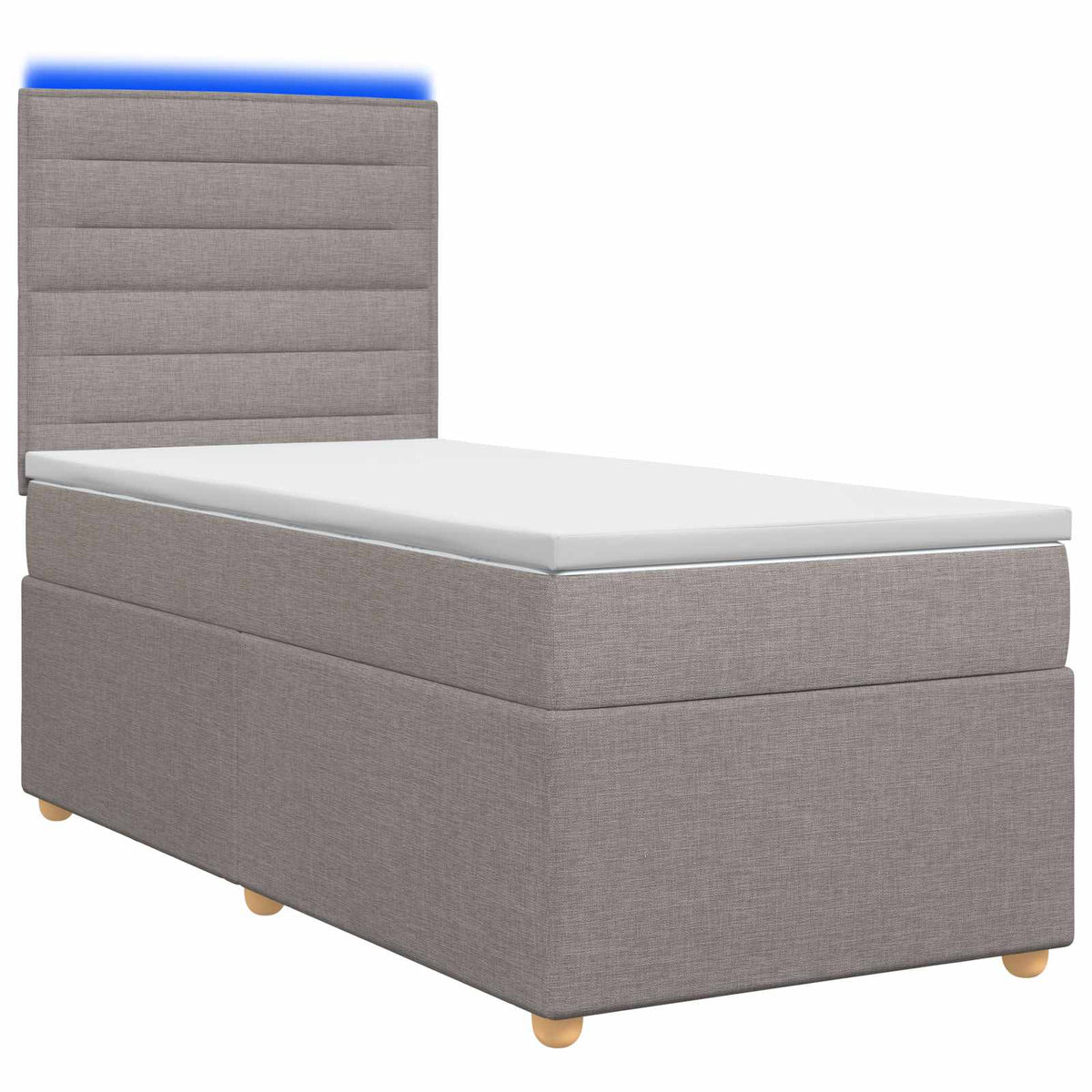 Boxspringbett mit Matratze mit Kopfteil Taupe 90 x 200 cm Stoff