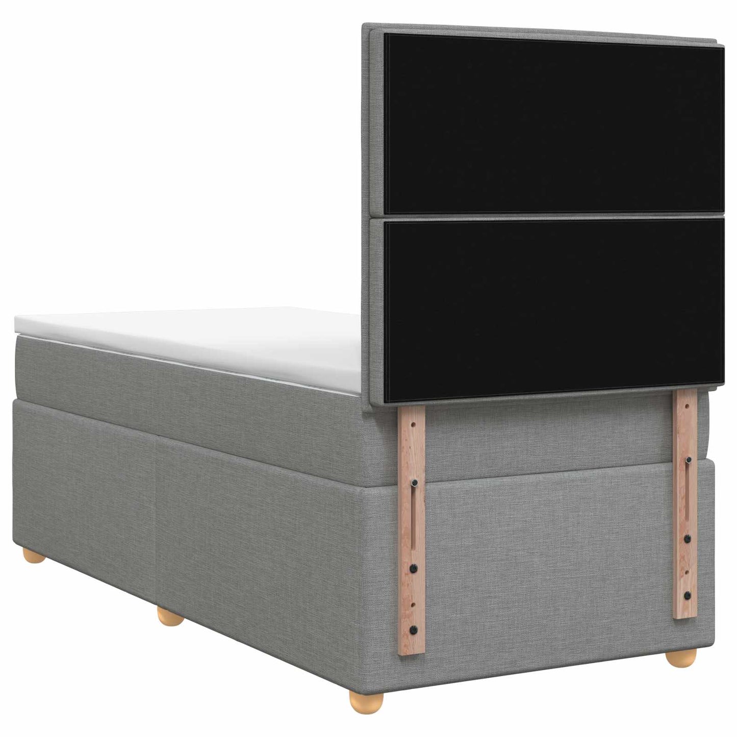 Boxspringbett mit Matratze Hellgrau 90 x 200 cm Stoff