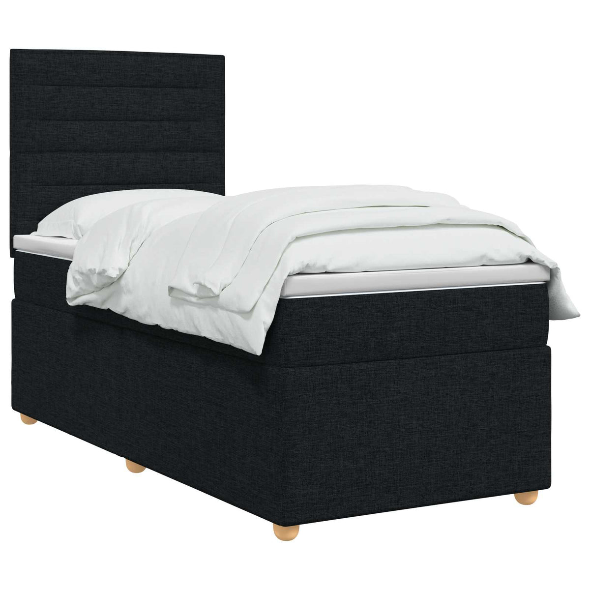 Boxspringbett mit Matratze Schwarz 100 x 200 cm Stoff