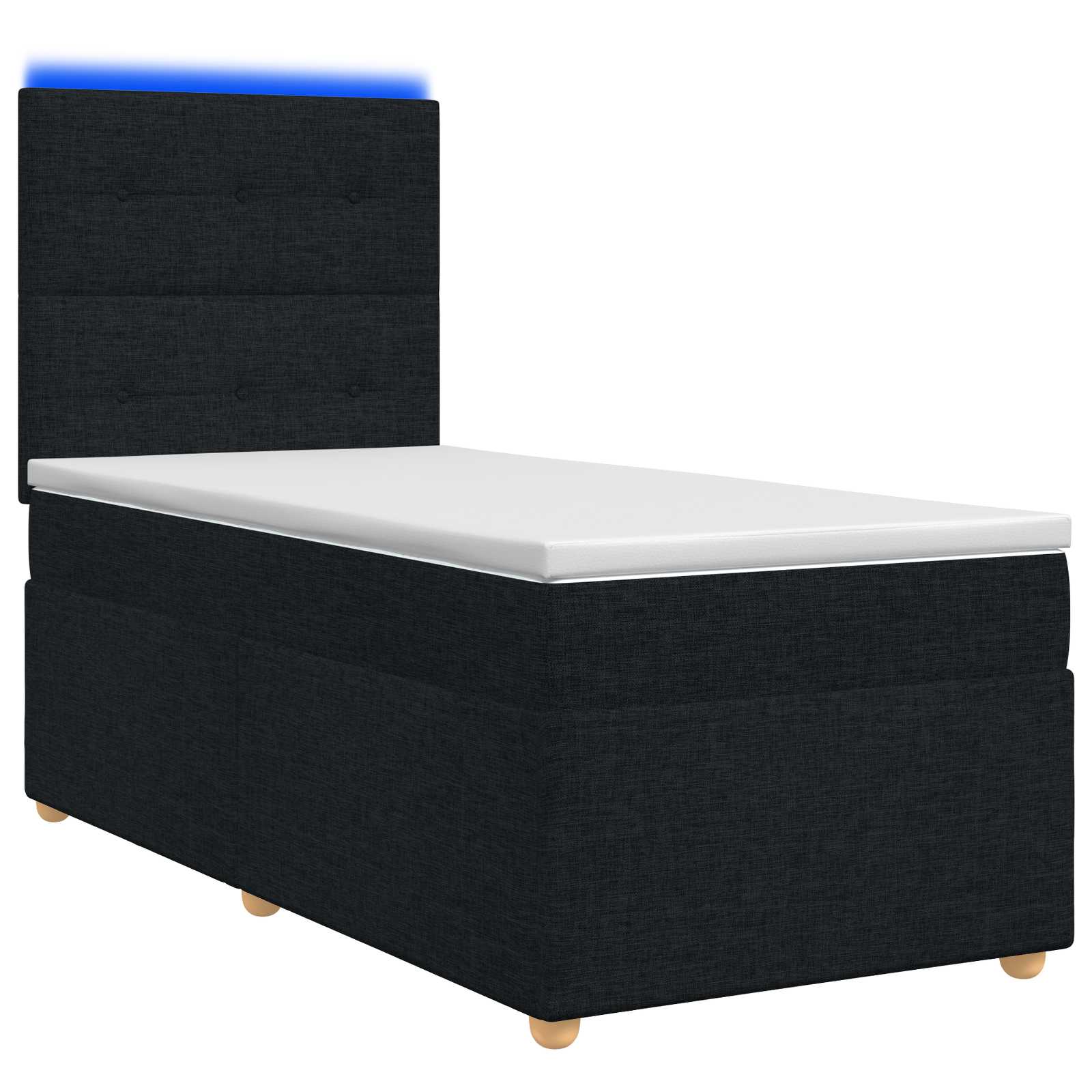 Boxspringbett mit Matratze Schwarz 100 x 200 cm Stoff