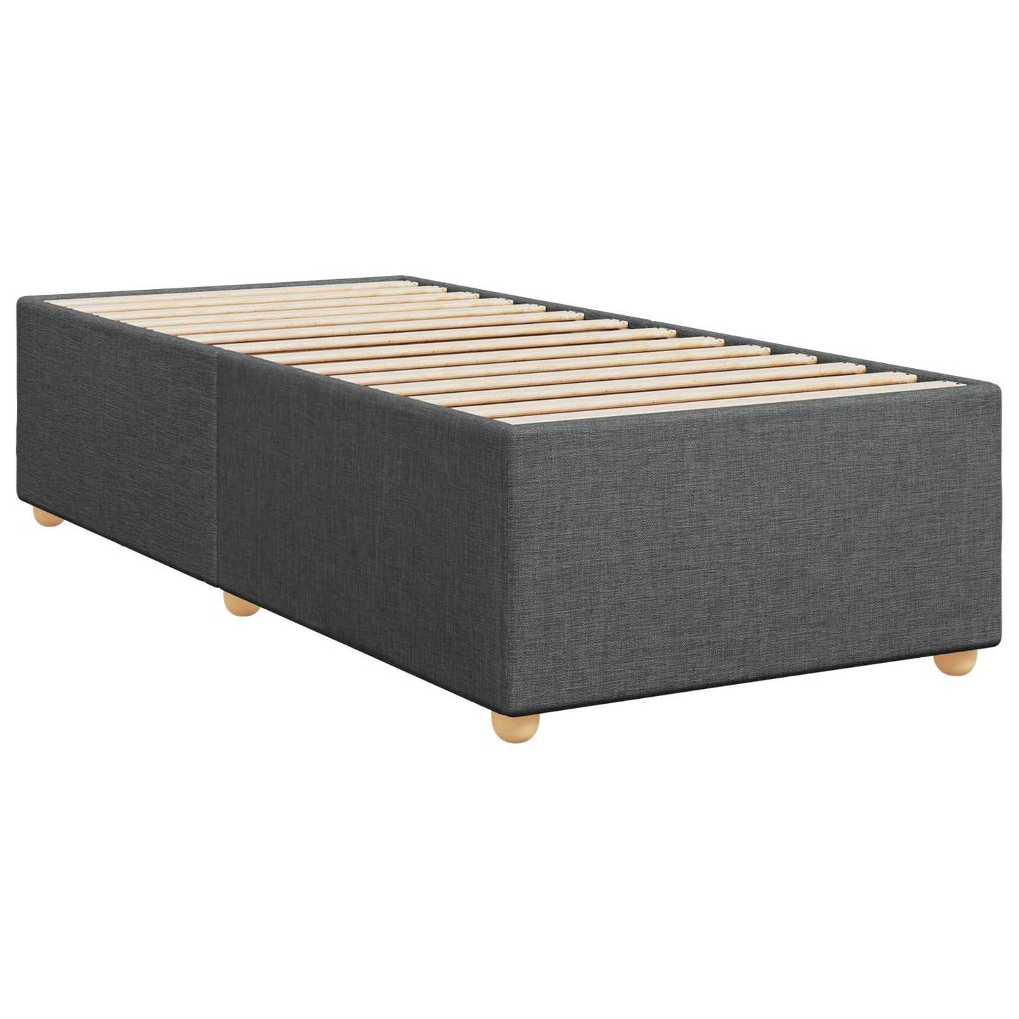 Boxspringbett mit Matratze Dunkelgrau 100 x 200 cm Stoff