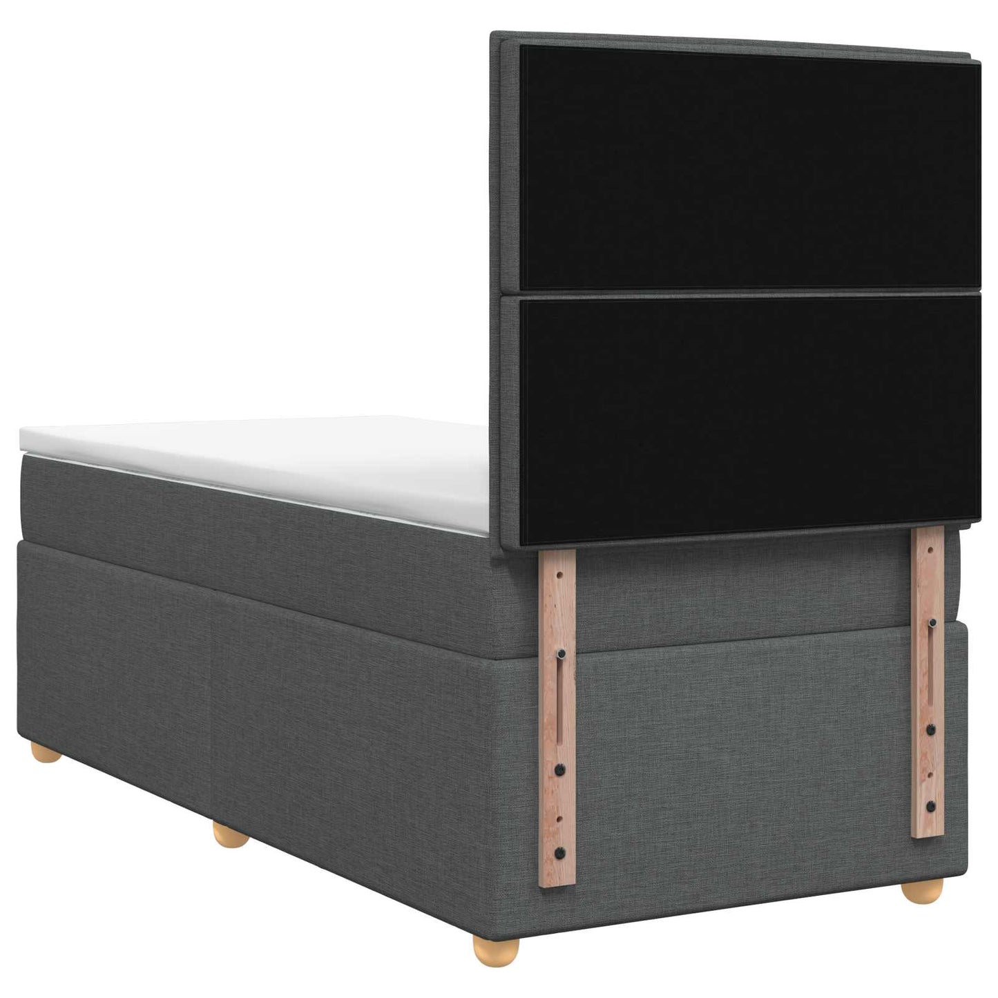 Boxspringbett mit Matratze Dunkelgrau 100 x 200 cm Stoff