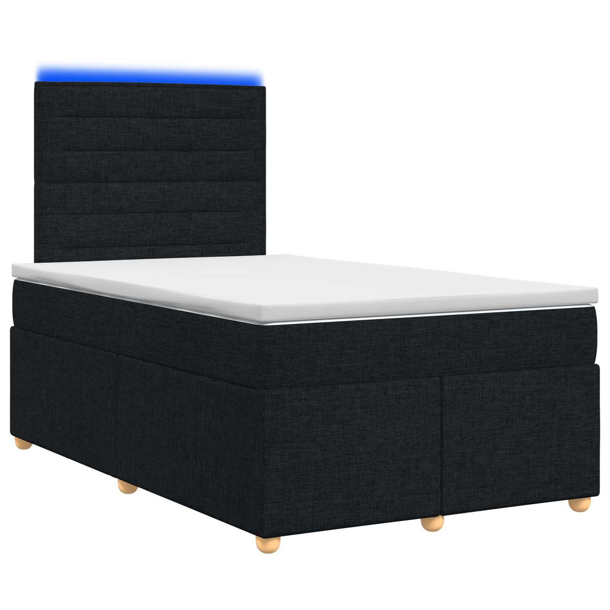 Boxspringbett mit Matratze Schwarz 120 x 190 cm Stoff