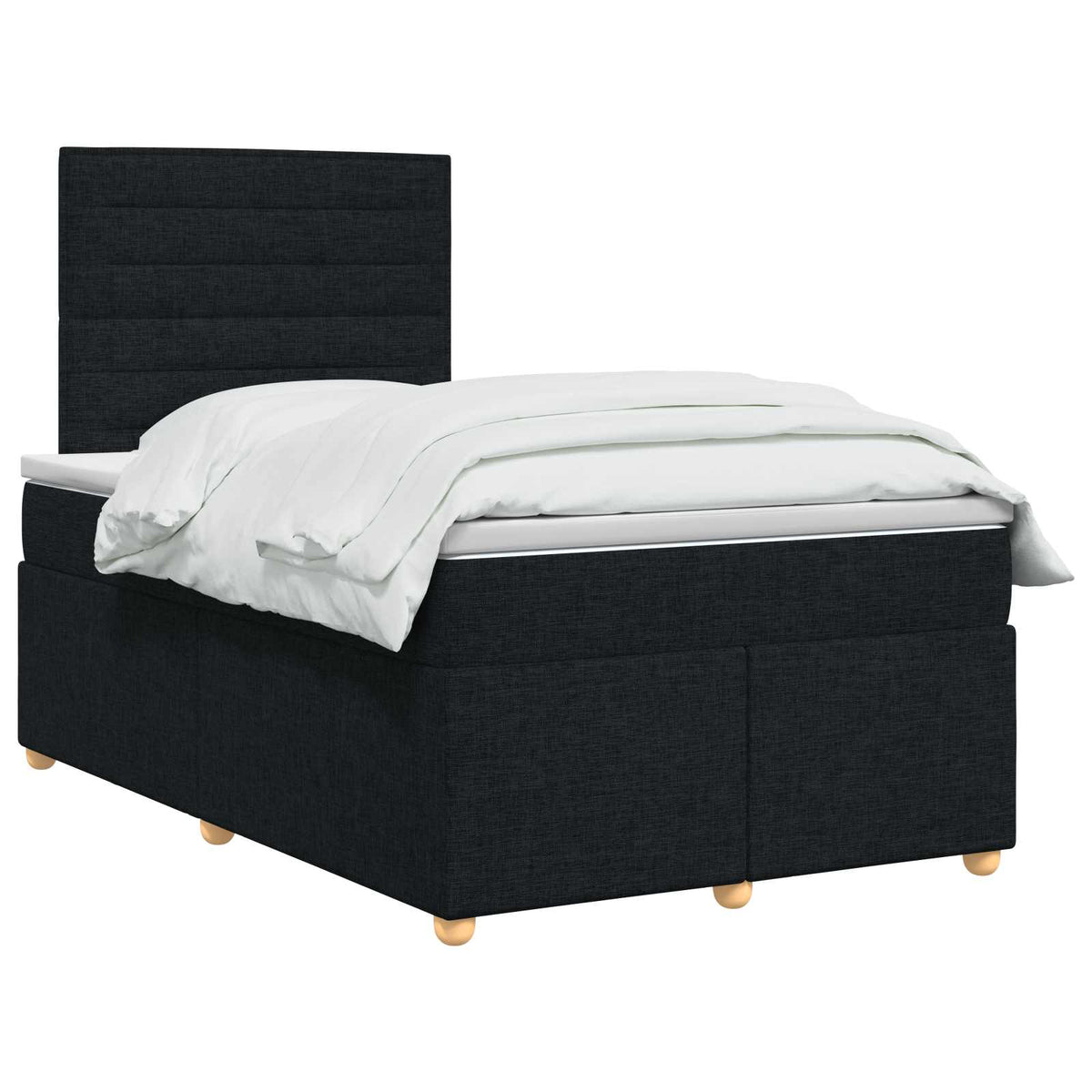 Boxspringbett mit Matratze Schwarz 120 x 190 cm Stoff