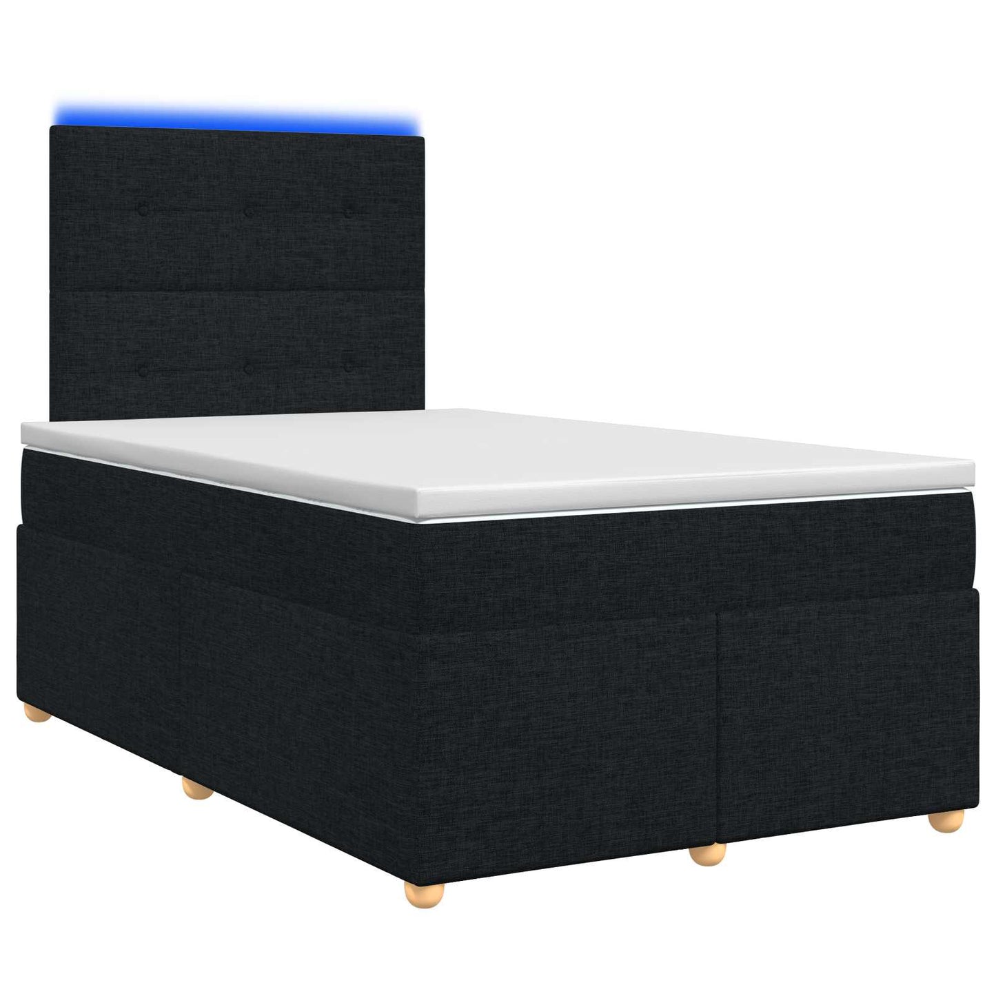 Boxspringbett mit Matratze Schwarz 120 x 190 cm Stoff