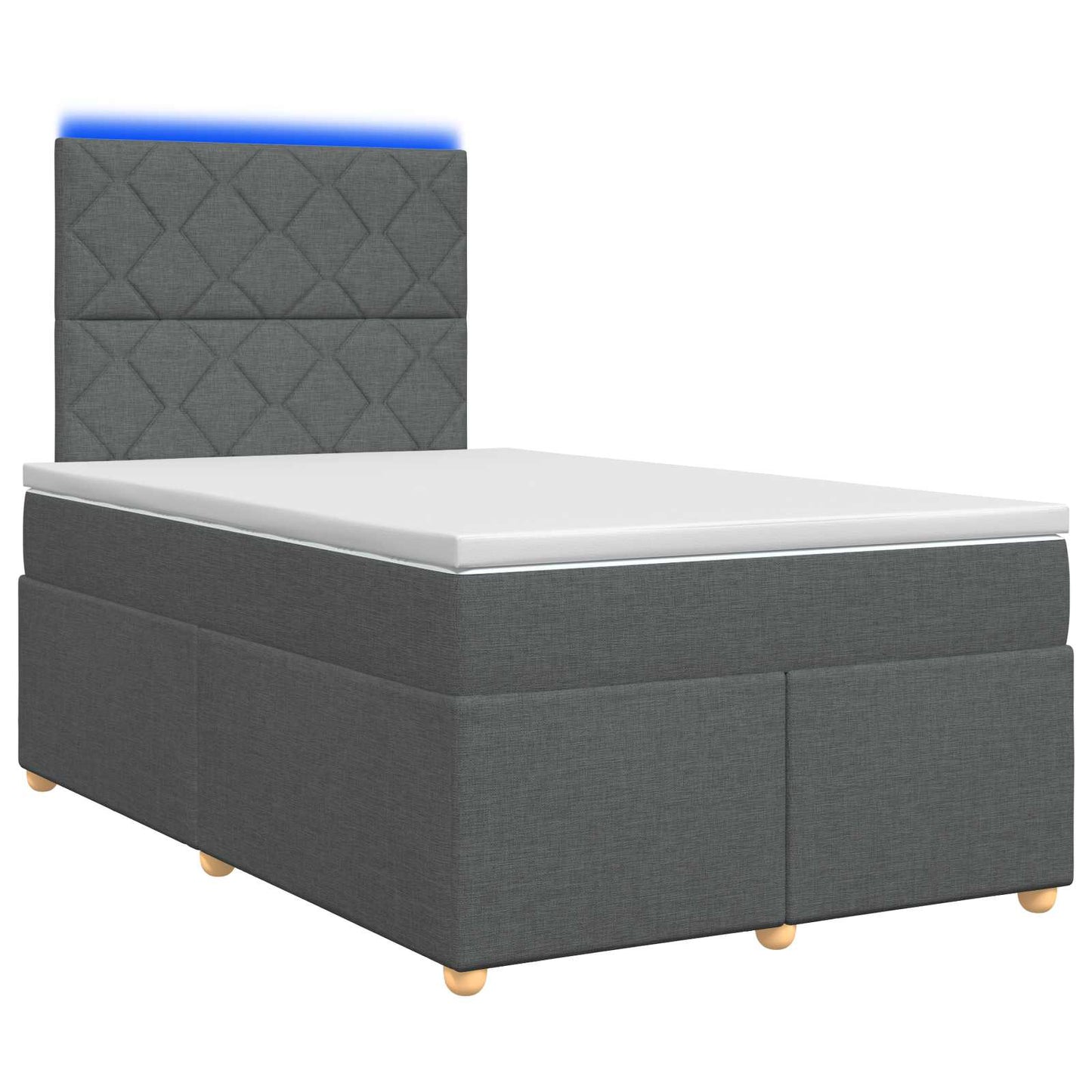 Boxspringbett mit Matratze Dunkelgrau 120 x 200 cm Stoff