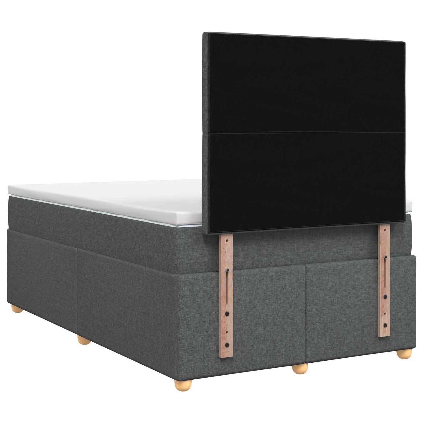 Boxspringbett mit Matratze Dunkelgrau 120 x 200 cm Stoff