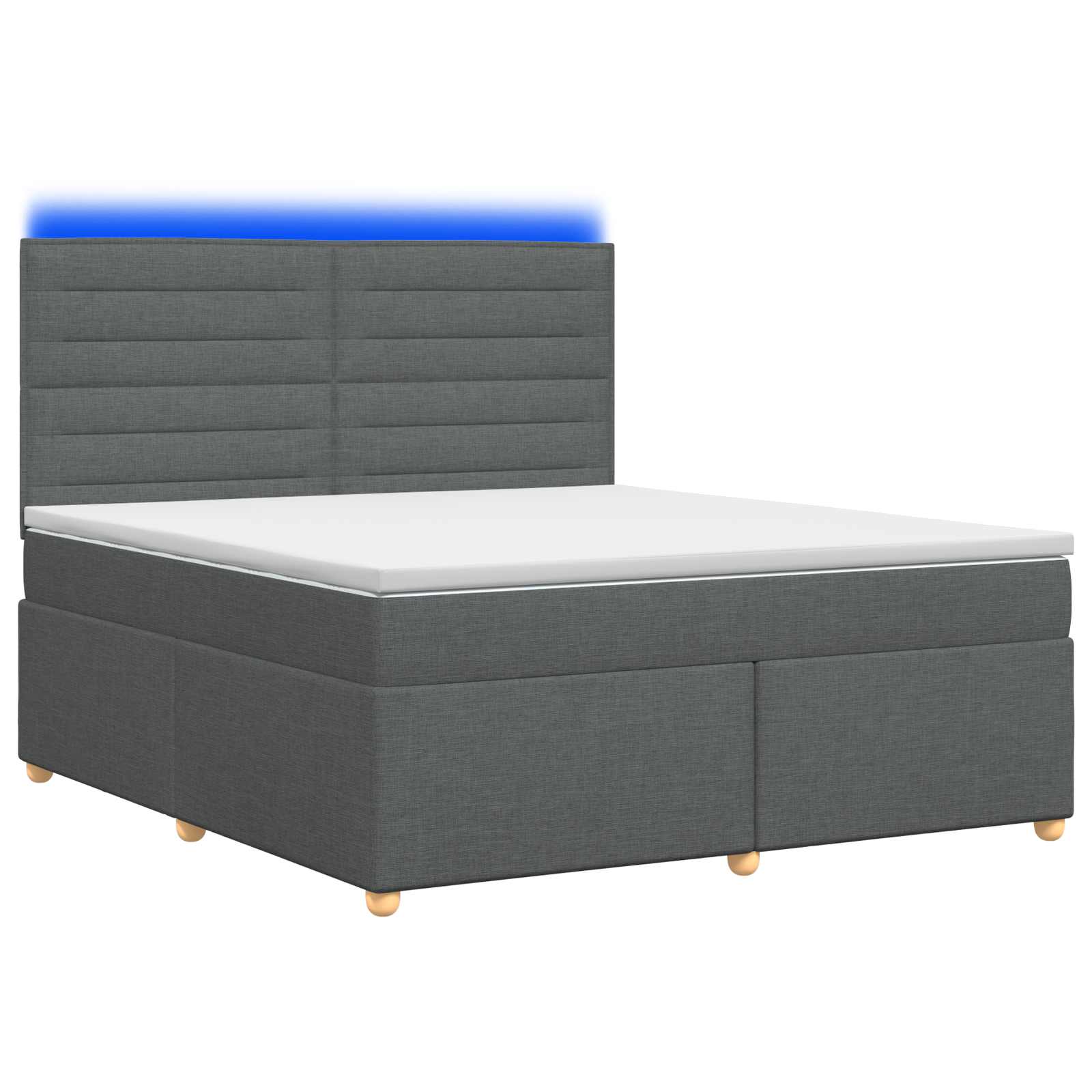 Boxspringbett mit Matratze Dunkelgrau 140 x 190 cm Stoff