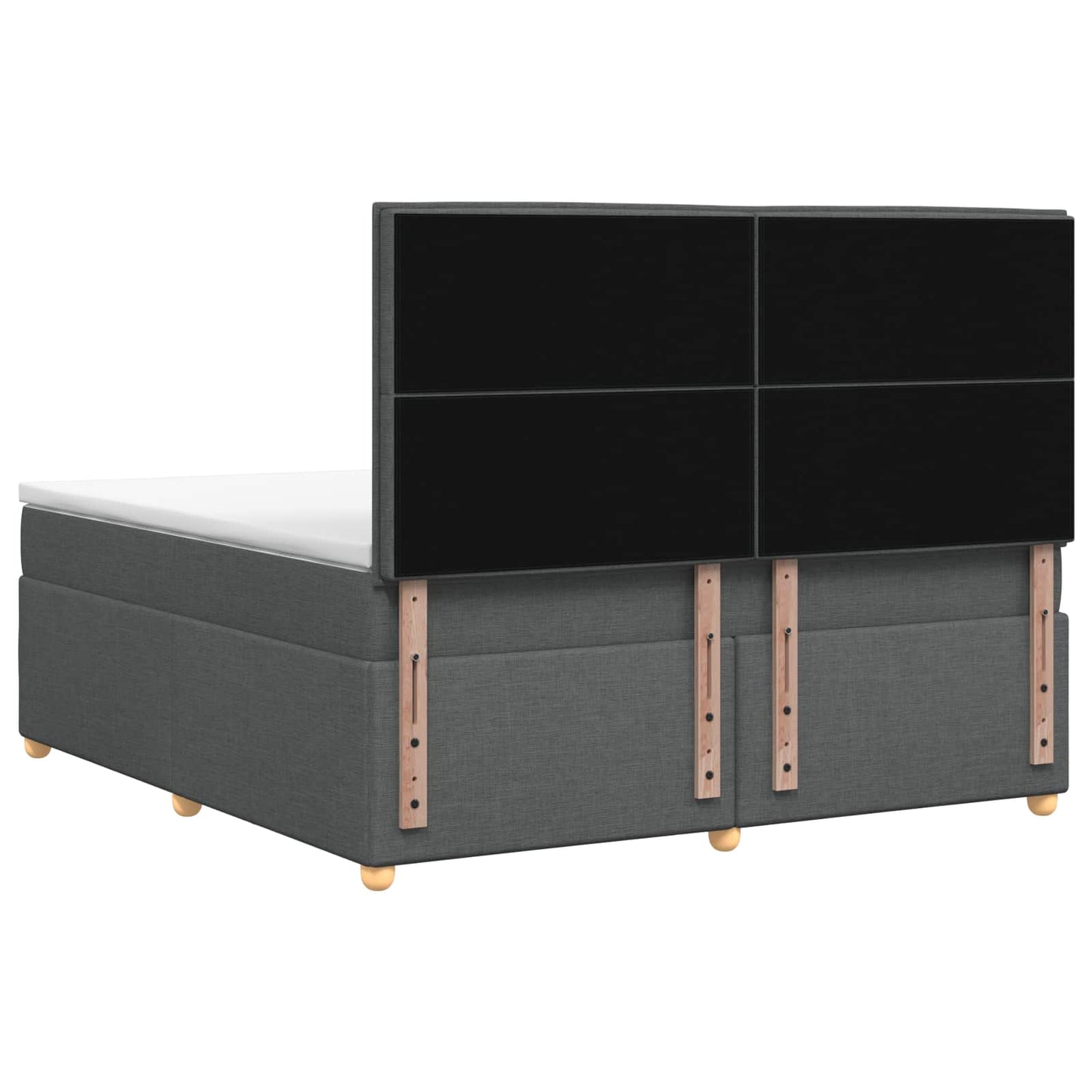 Boxspringbett mit Matratze Dunkelgrau 140 x 190 cm Stoff