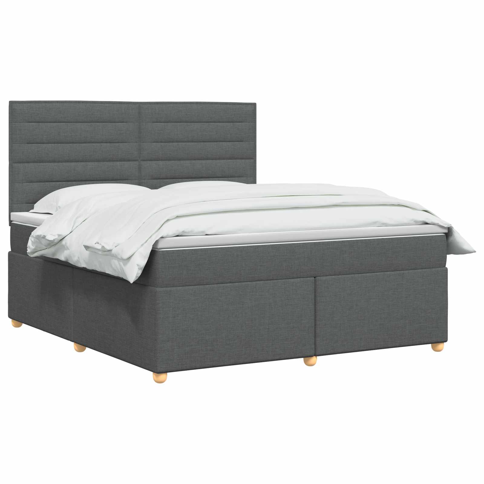 Boxspringbett mit Matratze Dunkelgrau 140 x 190 cm Stoff