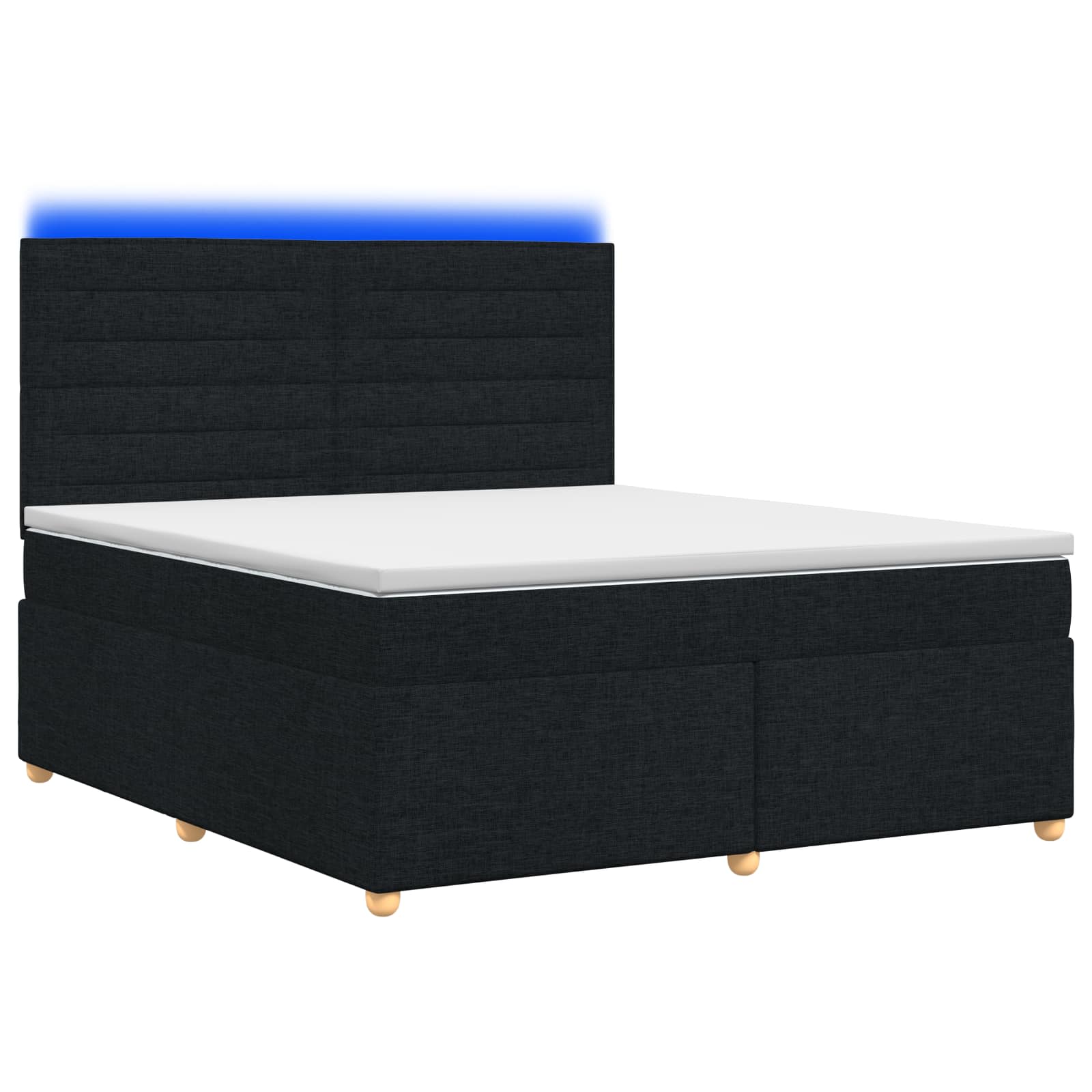 Boxspringbett mit Matratze Schwarz 140 x 190 cm Stoff