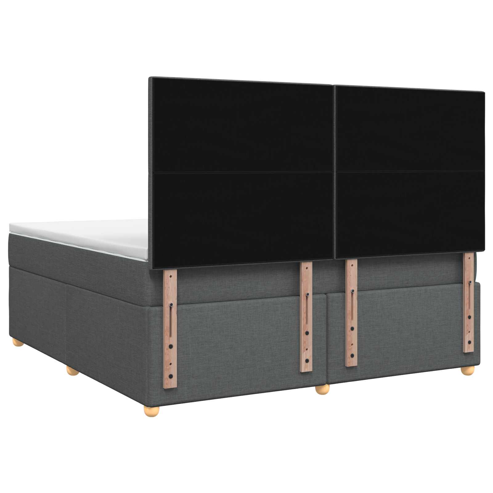 Boxspringbett mit Matratze Dunkelgrau 140 x 190 cm Stoff