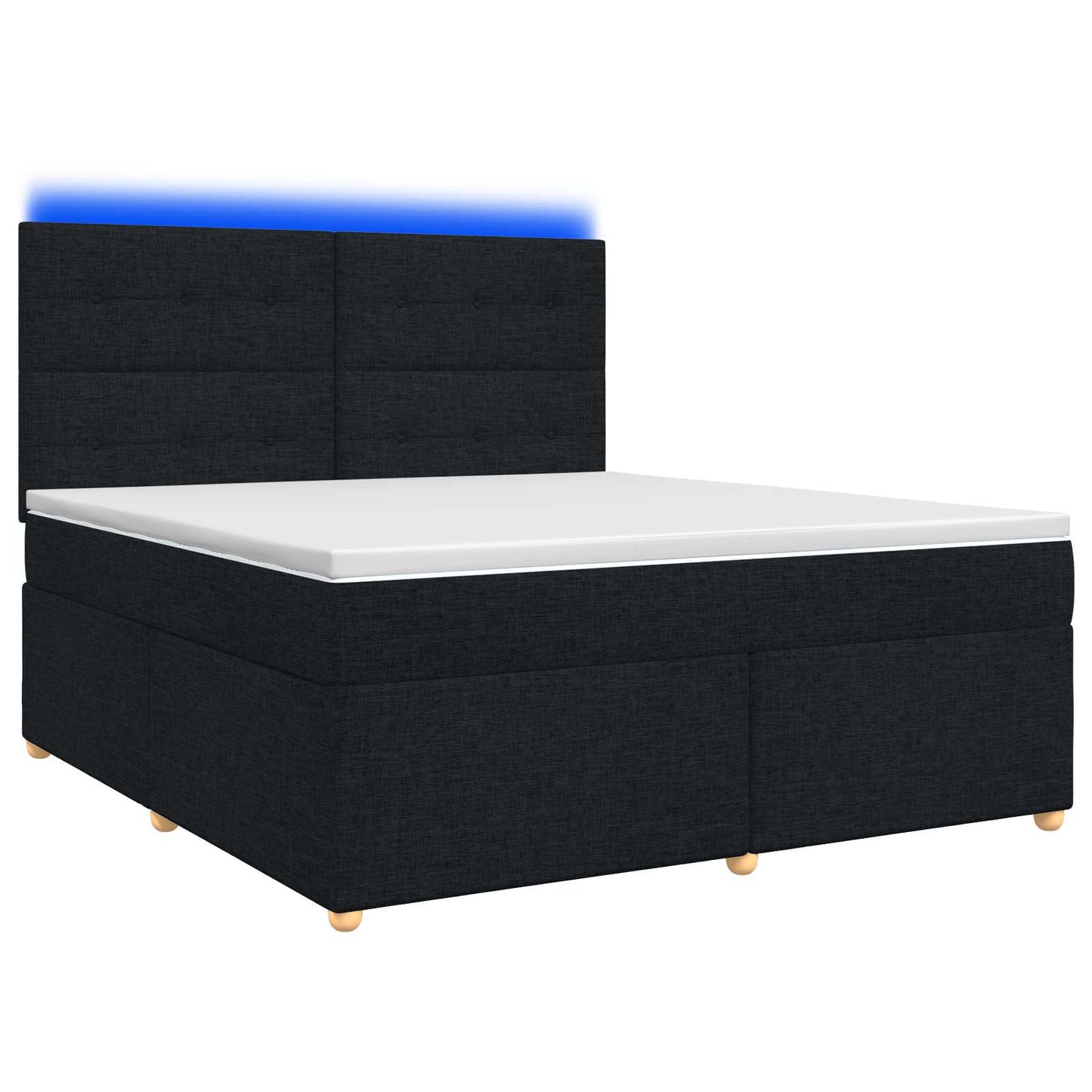 Boxspringbett mit Matratze Schwarz 140 x 190 cm Stoff