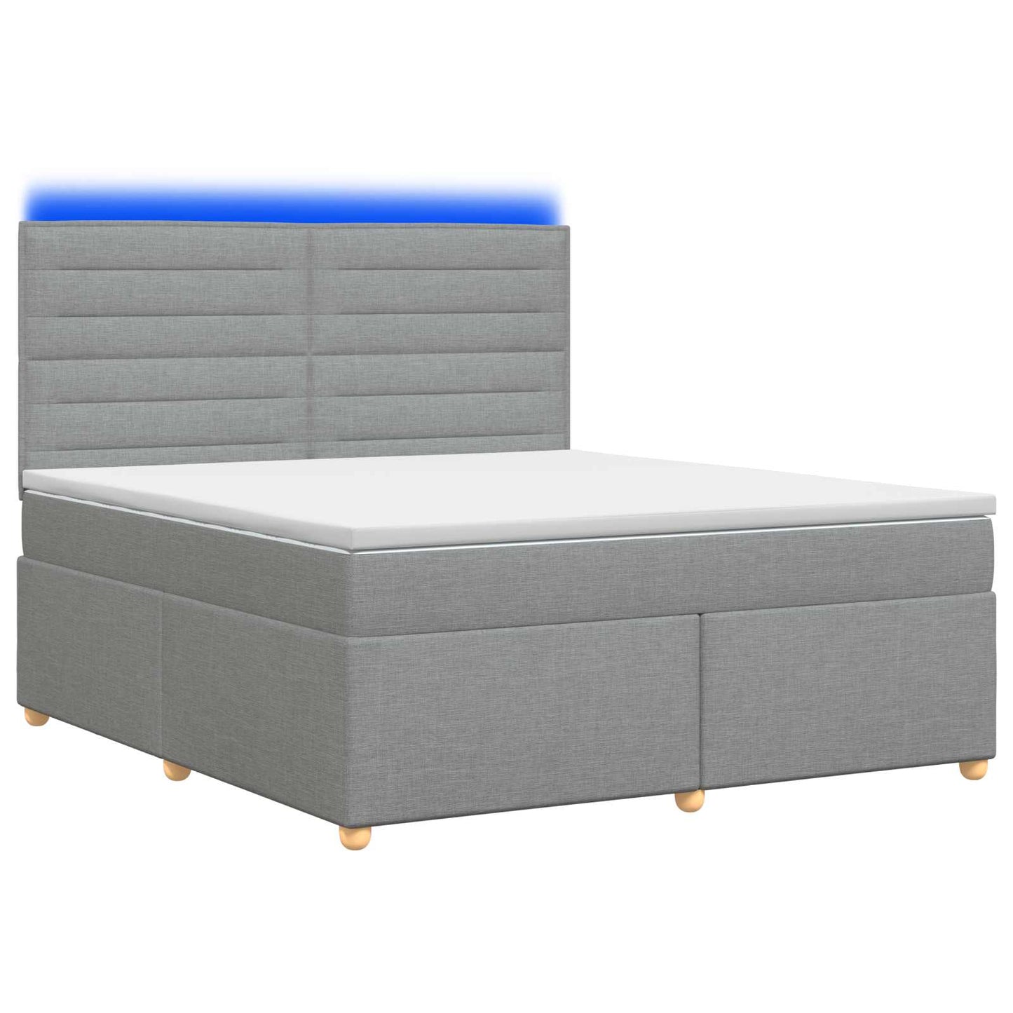 Boxspringbett mit Matratze Hellgrau 140 x 200 cm Stoff