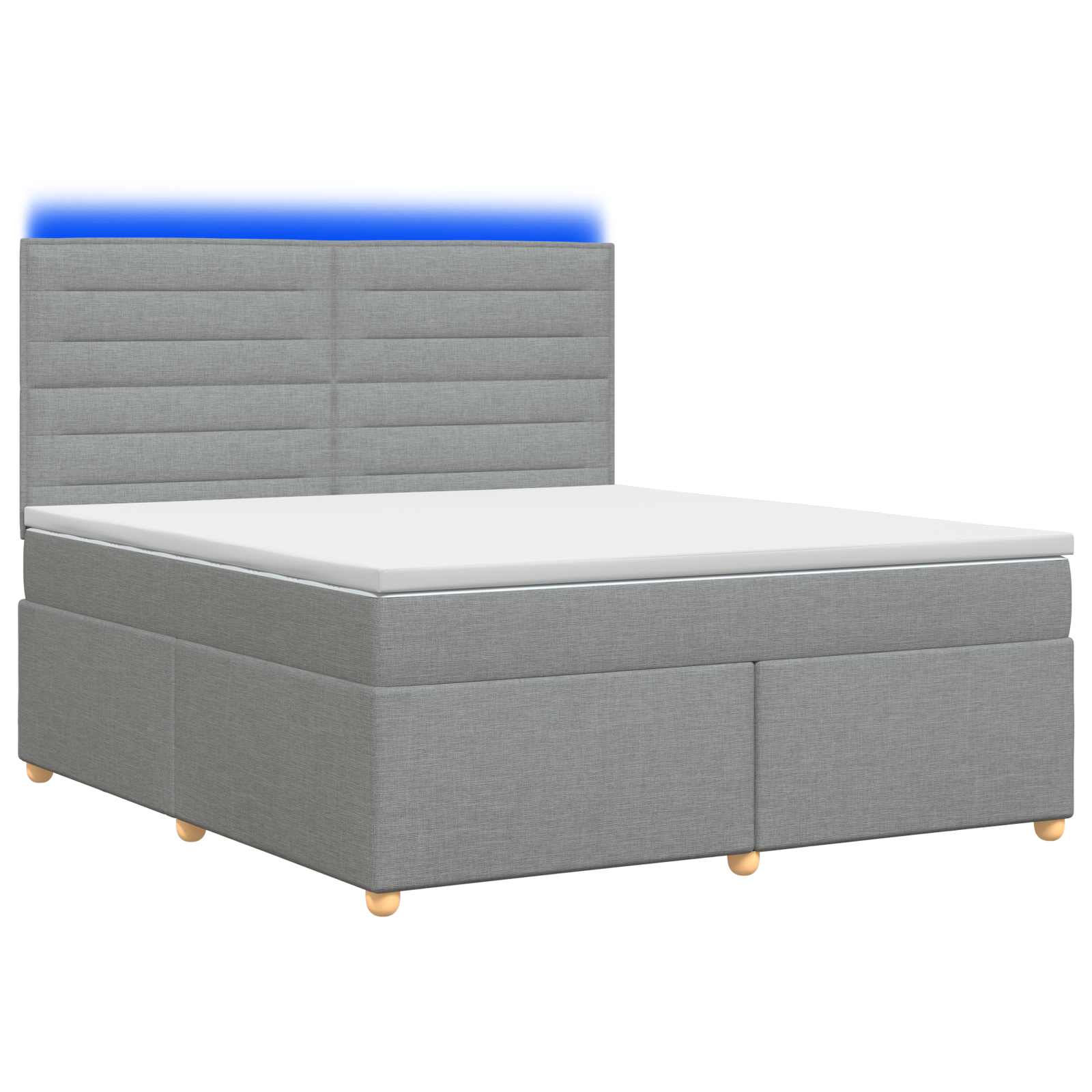 Boxspringbett mit Matratze Hellgrau 140 x 200 cm Stoff