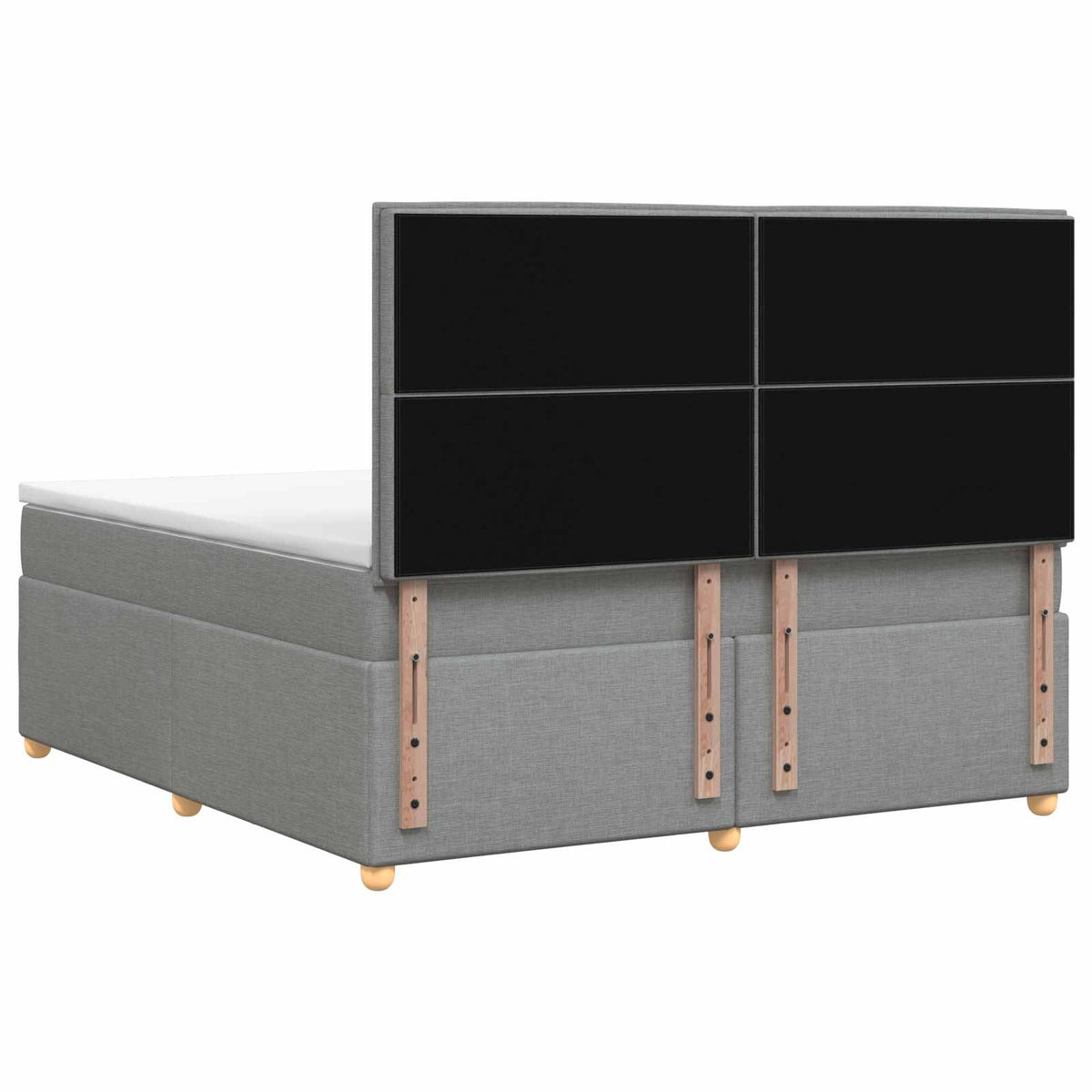 Boxspringbett mit Matratze Hellgrau 140 x 200 cm Stoff