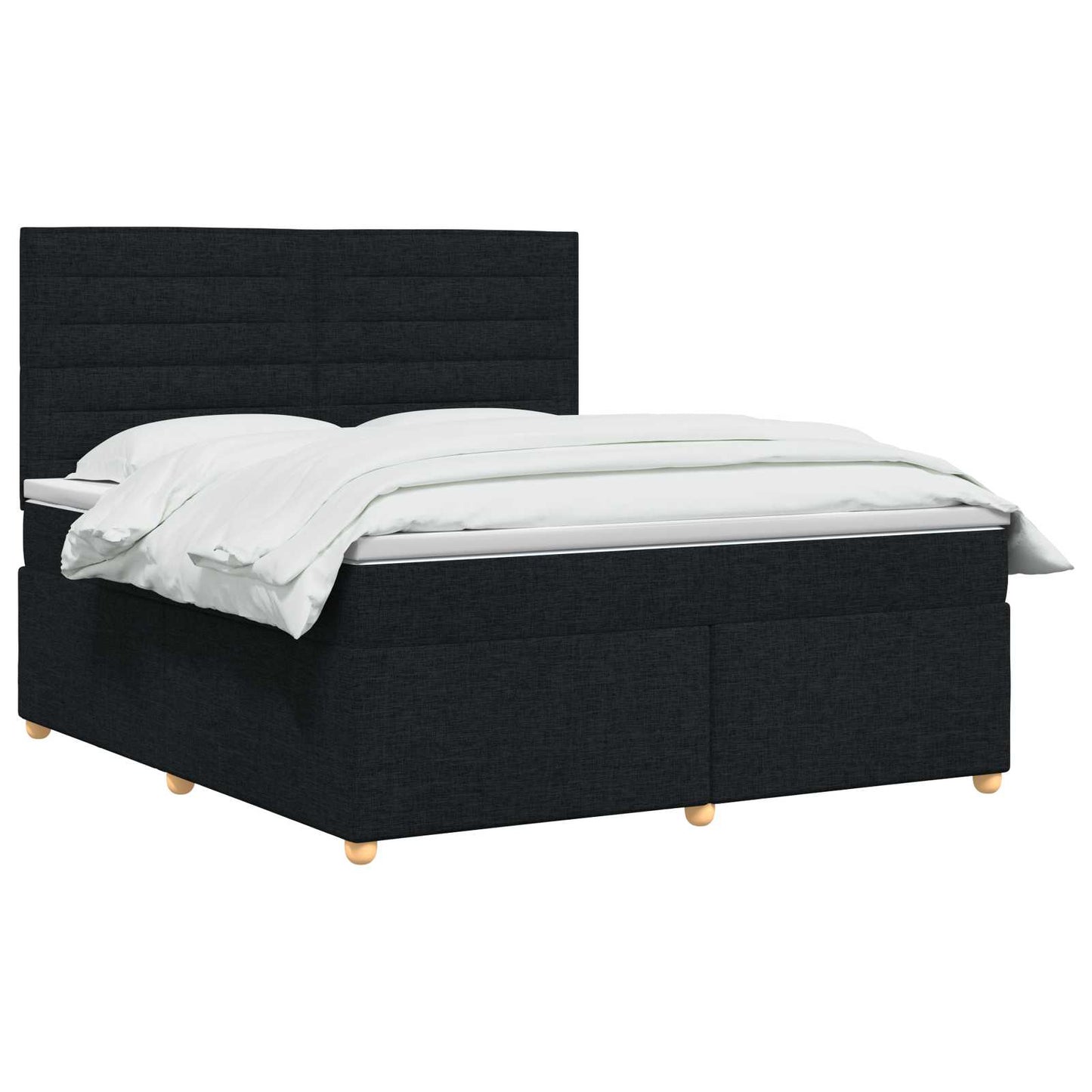 Boxspringbett mit Matratze Schwarz 140 x 200 cm Stoff