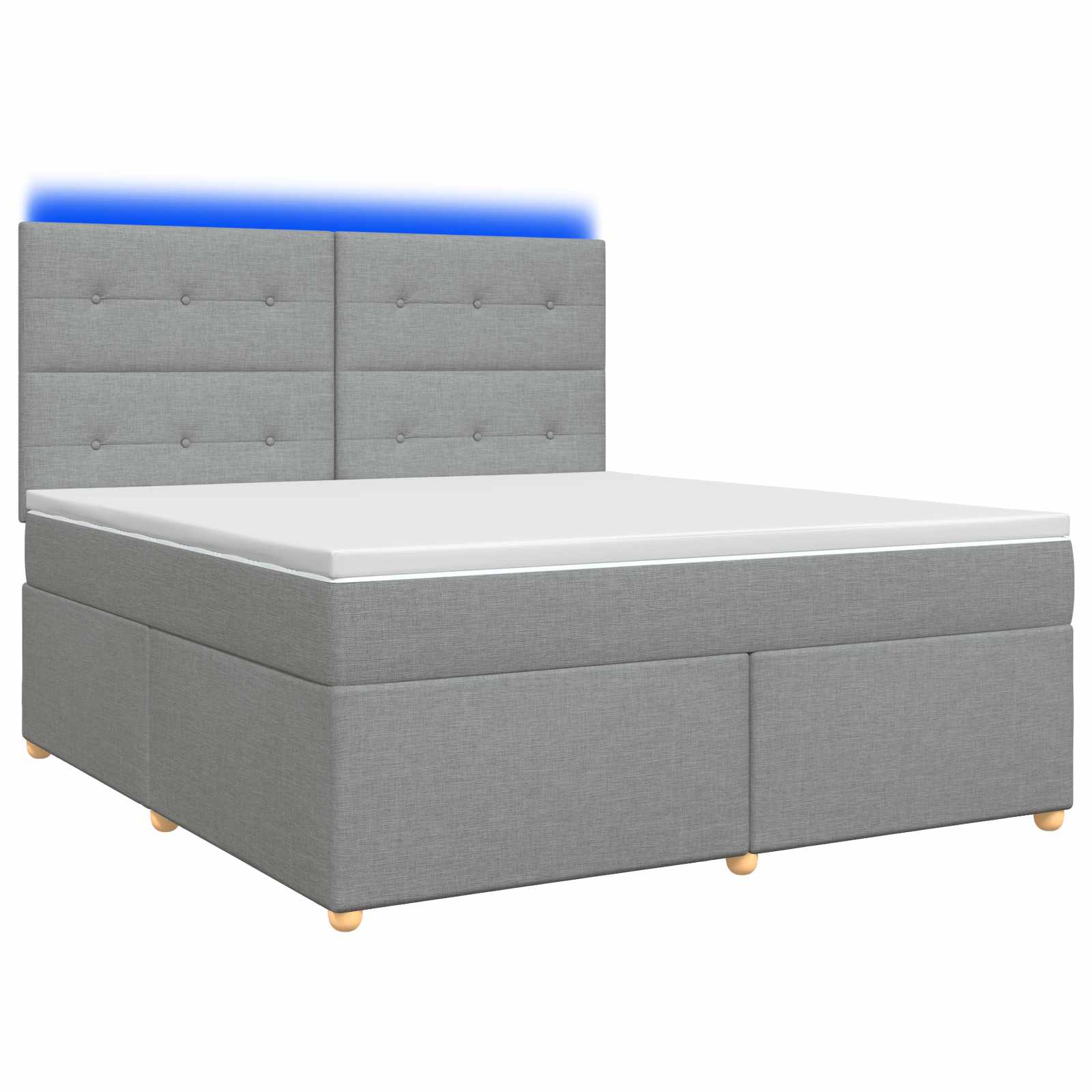 Boxspringbett mit Matratze Hellgrau 140 x 200 cm Stoff