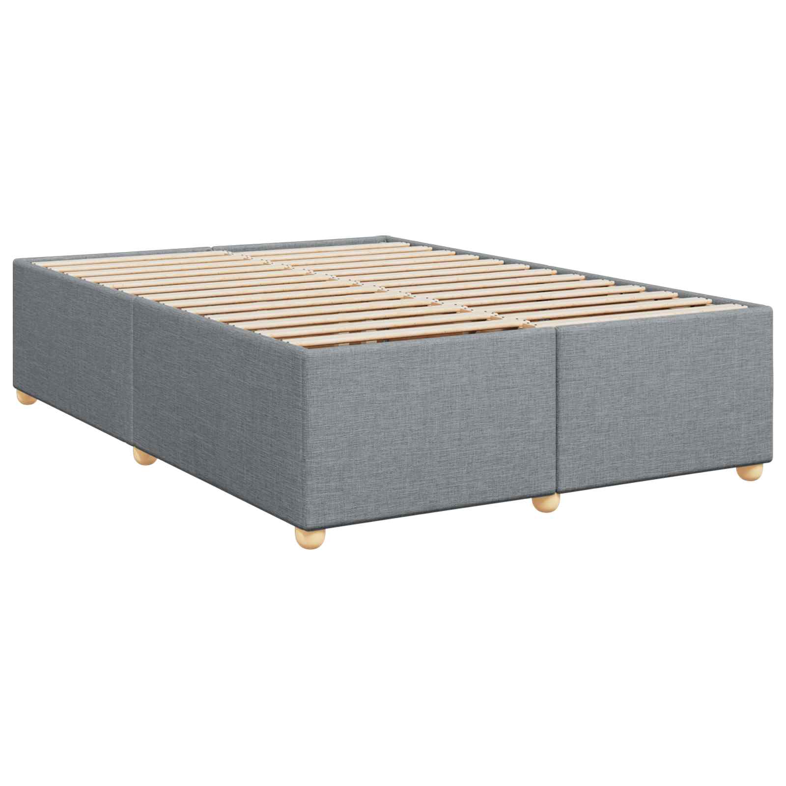 Boxspringbett mit Matratze Hellgrau 140 x 200 cm Stoff