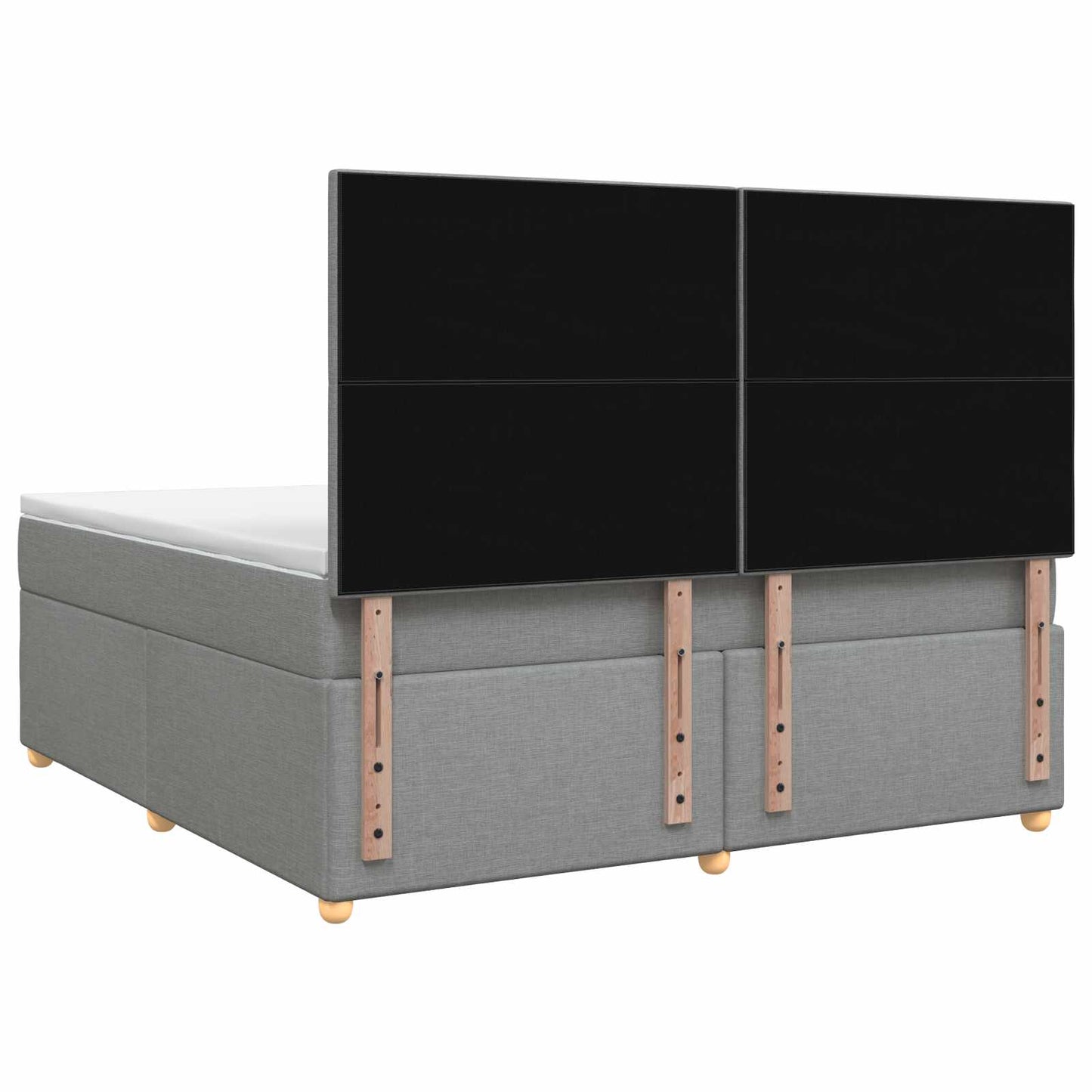 Boxspringbett mit Matratze Hellgrau 140 x 200 cm Stoff