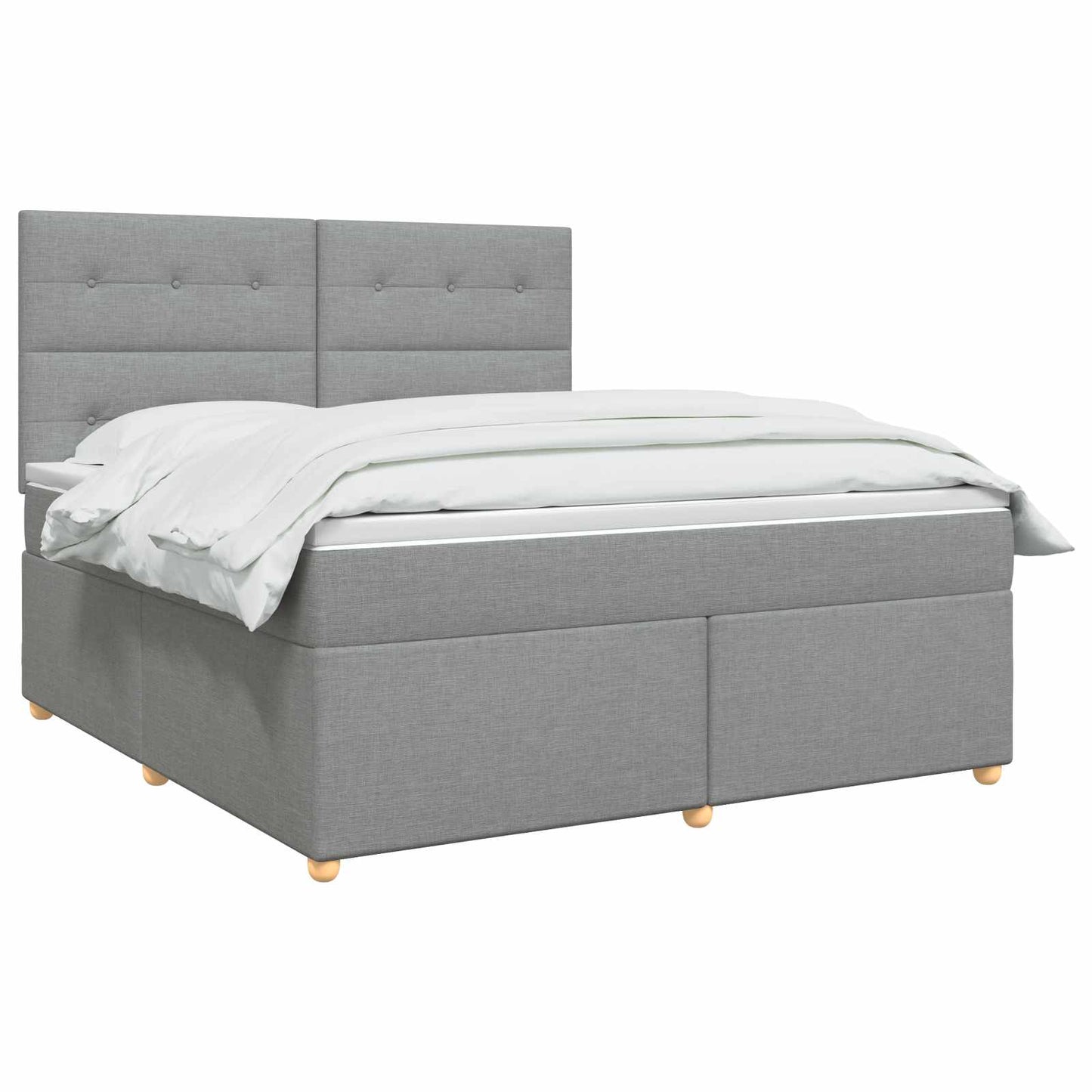 Boxspringbett mit Matratze Hellgrau 140 x 200 cm Stoff
