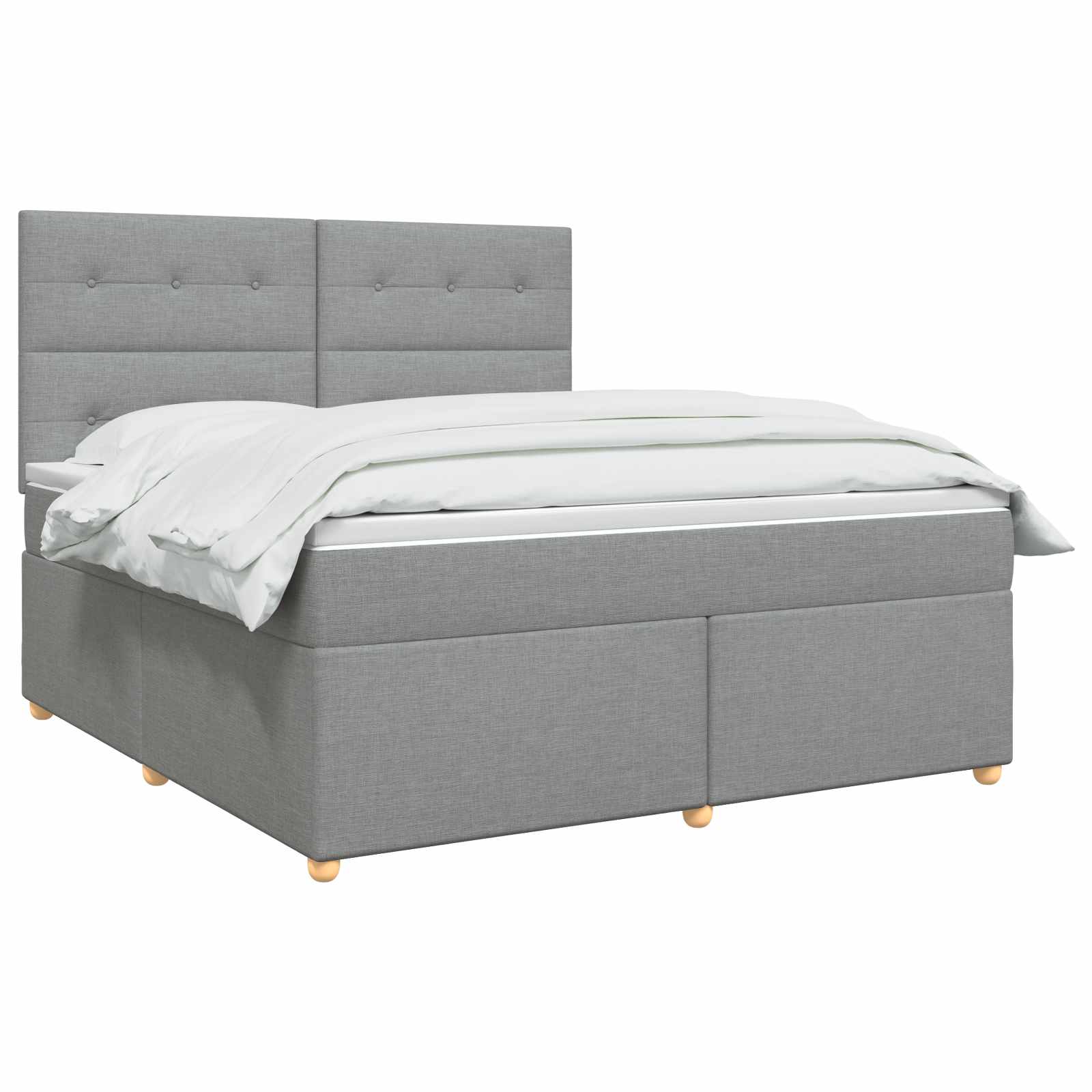 Boxspringbett mit Matratze Hellgrau 140 x 200 cm Stoff