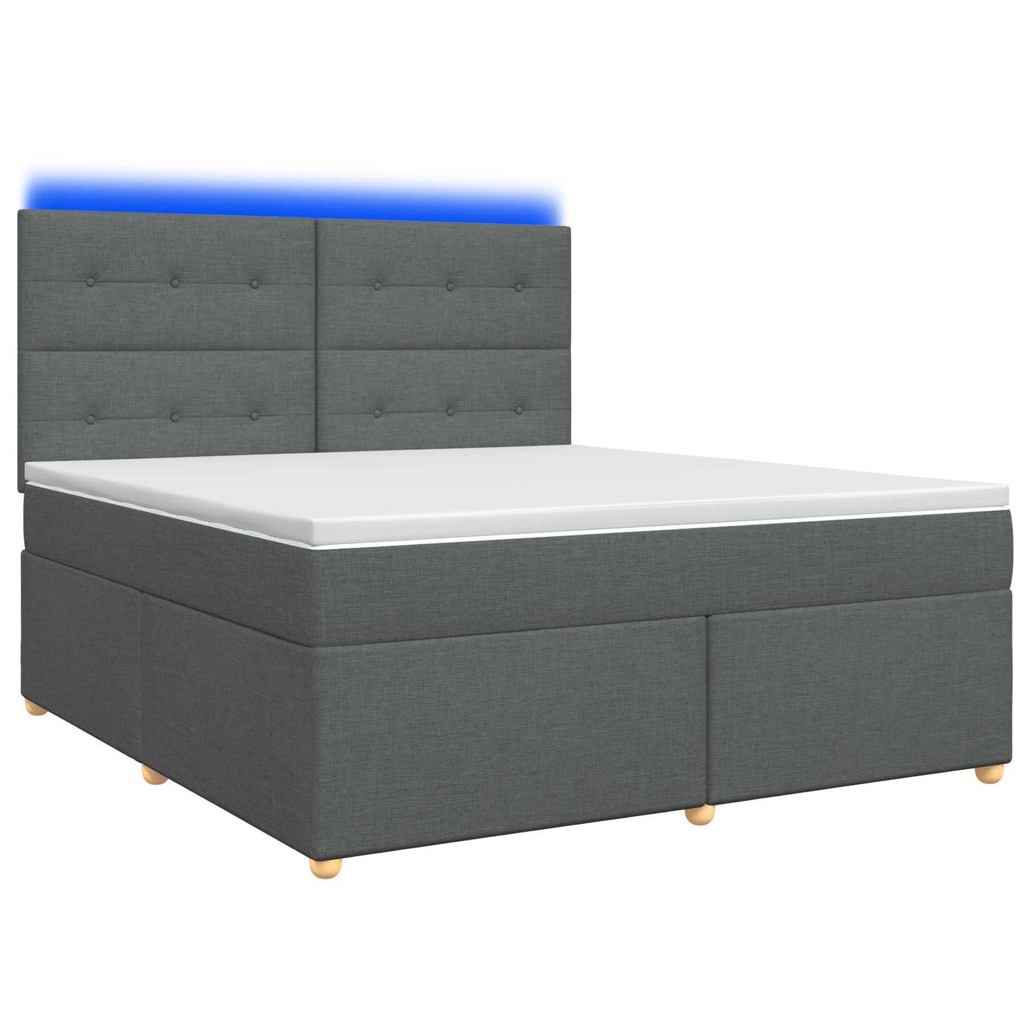 Boxspringbett mit Matratze Dunkelgrau 140 x 200 cm Stoff