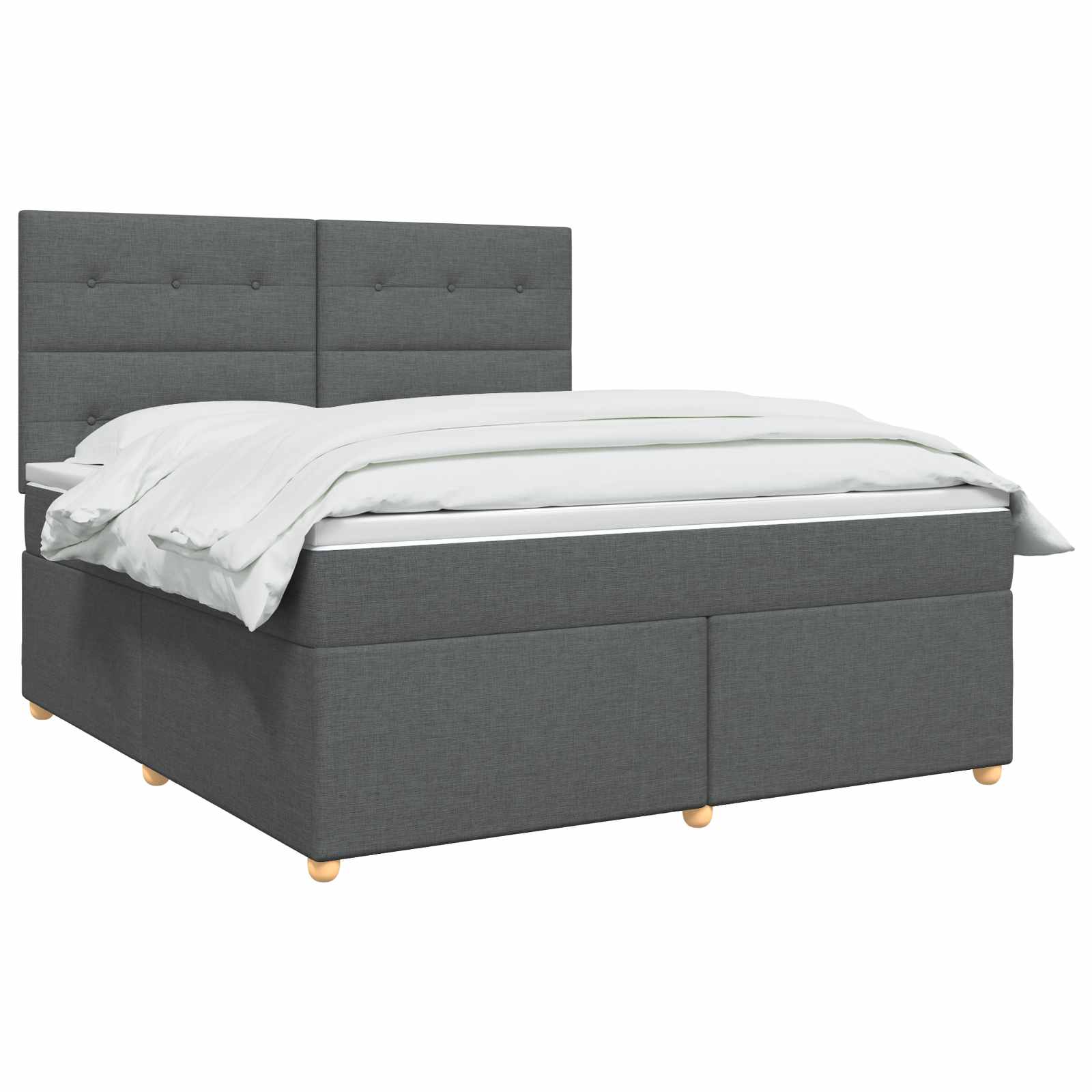 Boxspringbett mit Matratze Dunkelgrau 140 x 200 cm Stoff