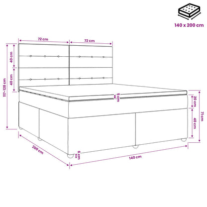Boxspringbett mit Matratze Schwarz 140 x 200 cm Stoff